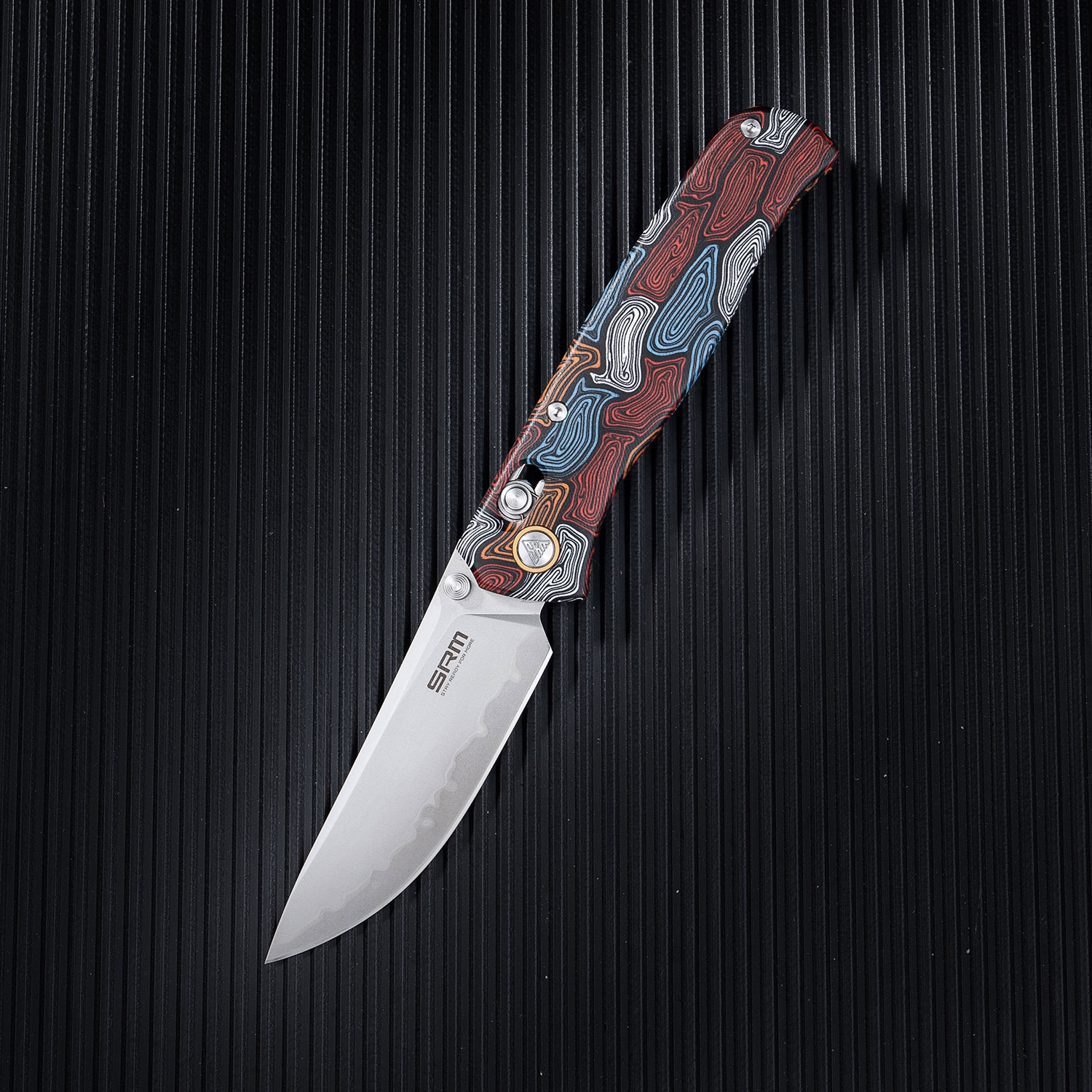 SRM Medal 255L-GQ2, Damascus Pattern G10