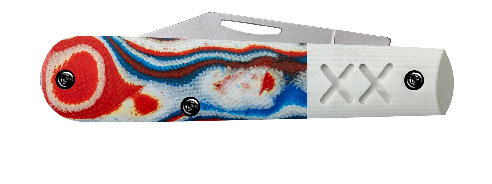Case S35VN Red/ White/ Blue Burl White G10 Barlow
