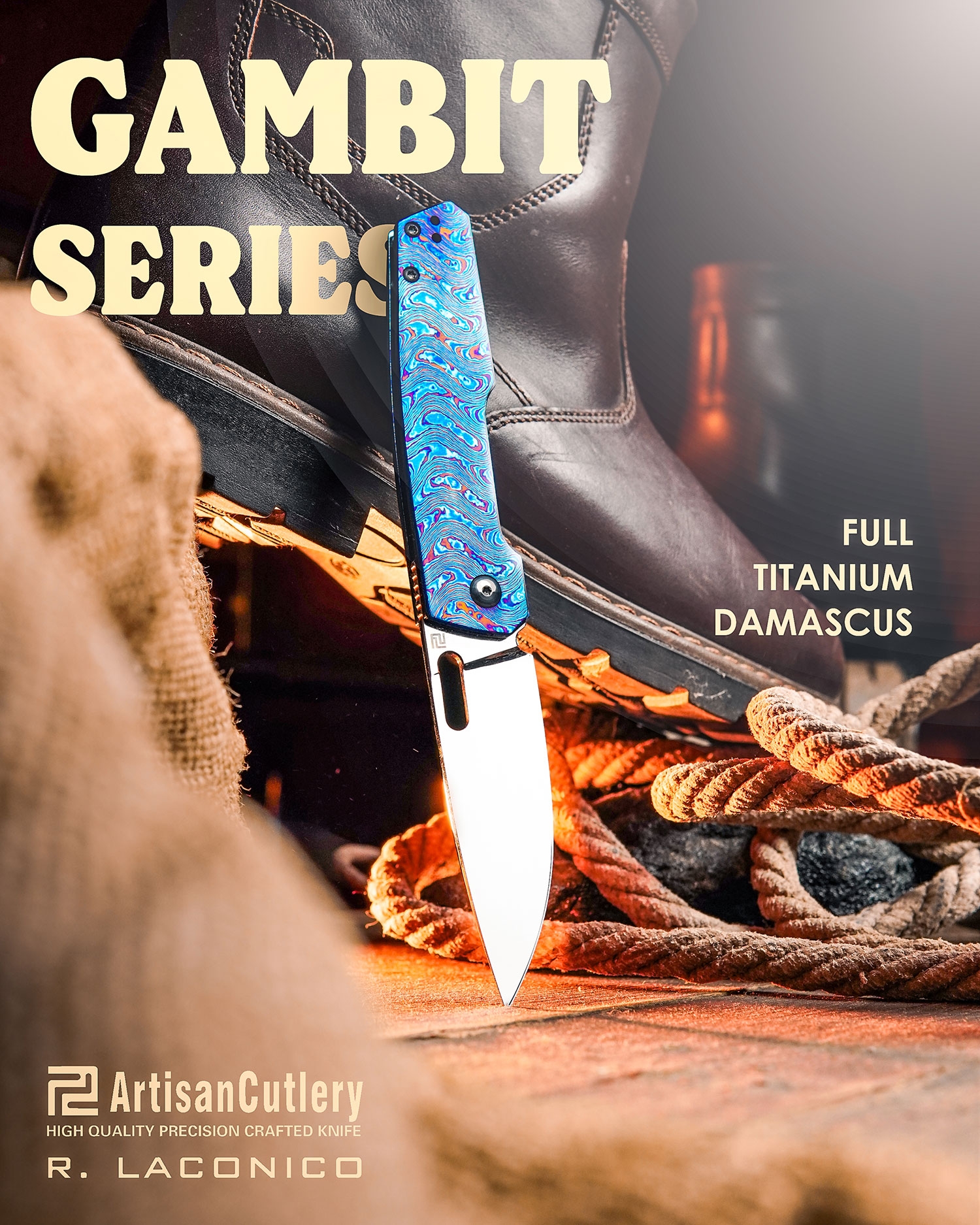 ARTC1874G-TDB Gambit, S90V, Blue Timascus