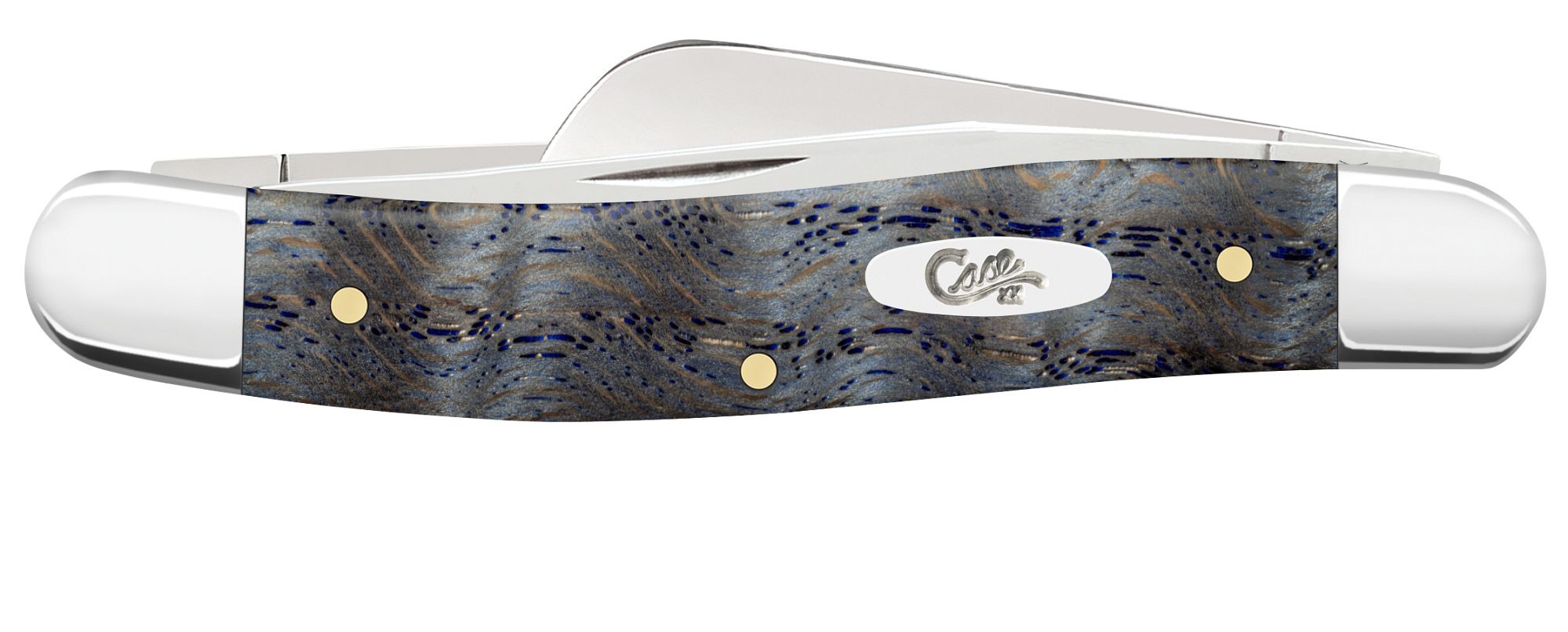 Case SS Blue Curly Oak Wood Smooth Medium Stockman