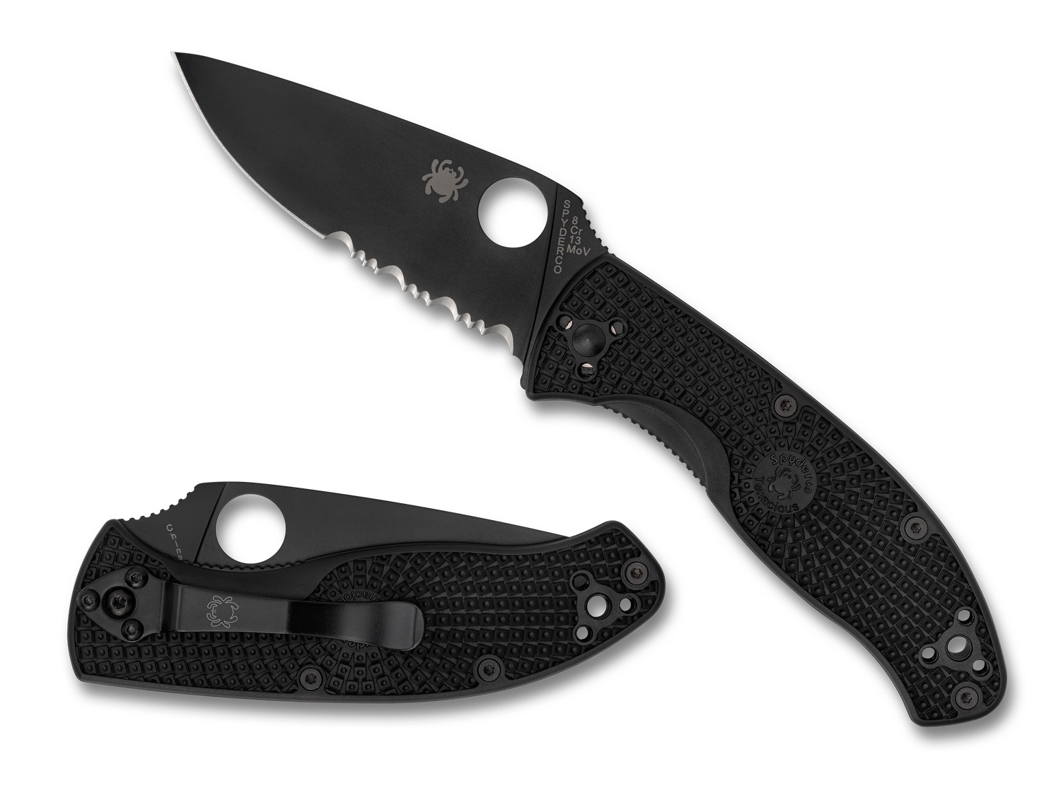 Spyderco C122PSBBK Tenacious, FRN, All Black