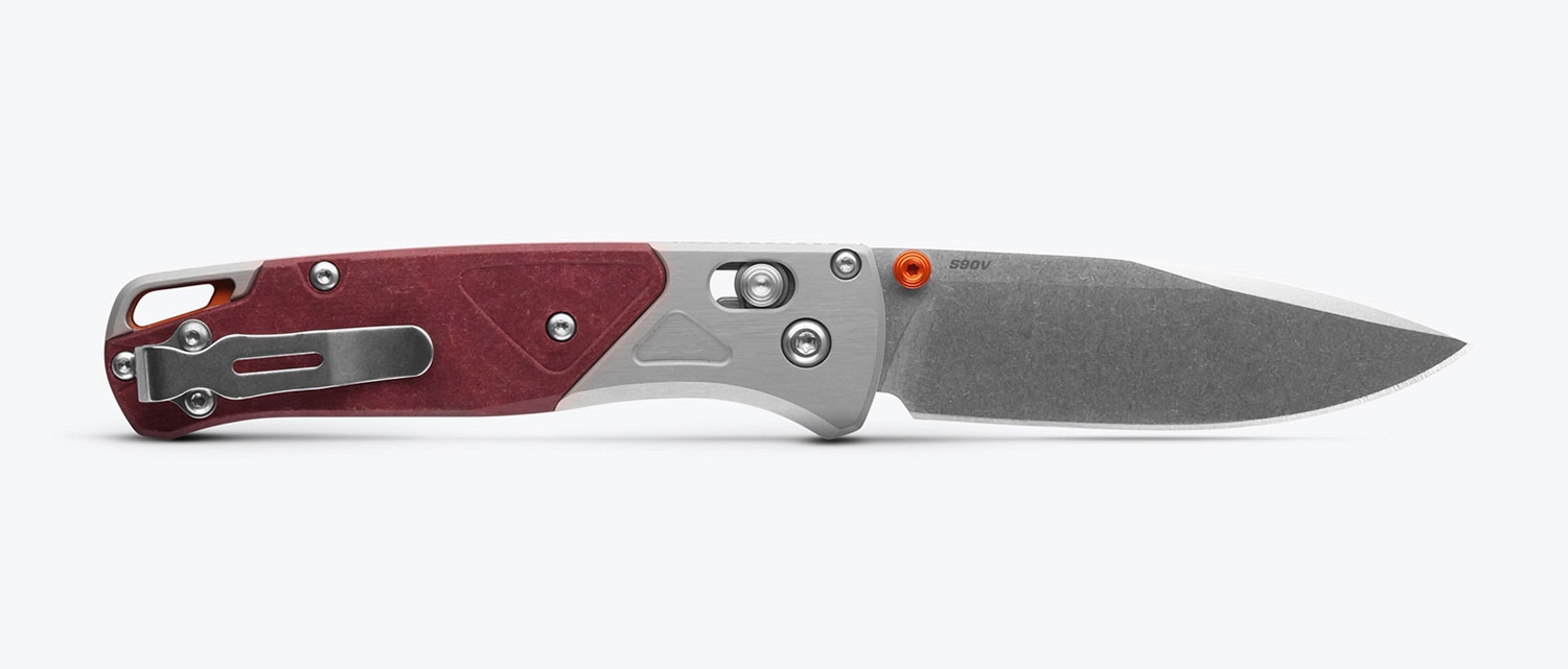 Benchmade 535-09 Bugout, S90V, Gray/ Red Richlite