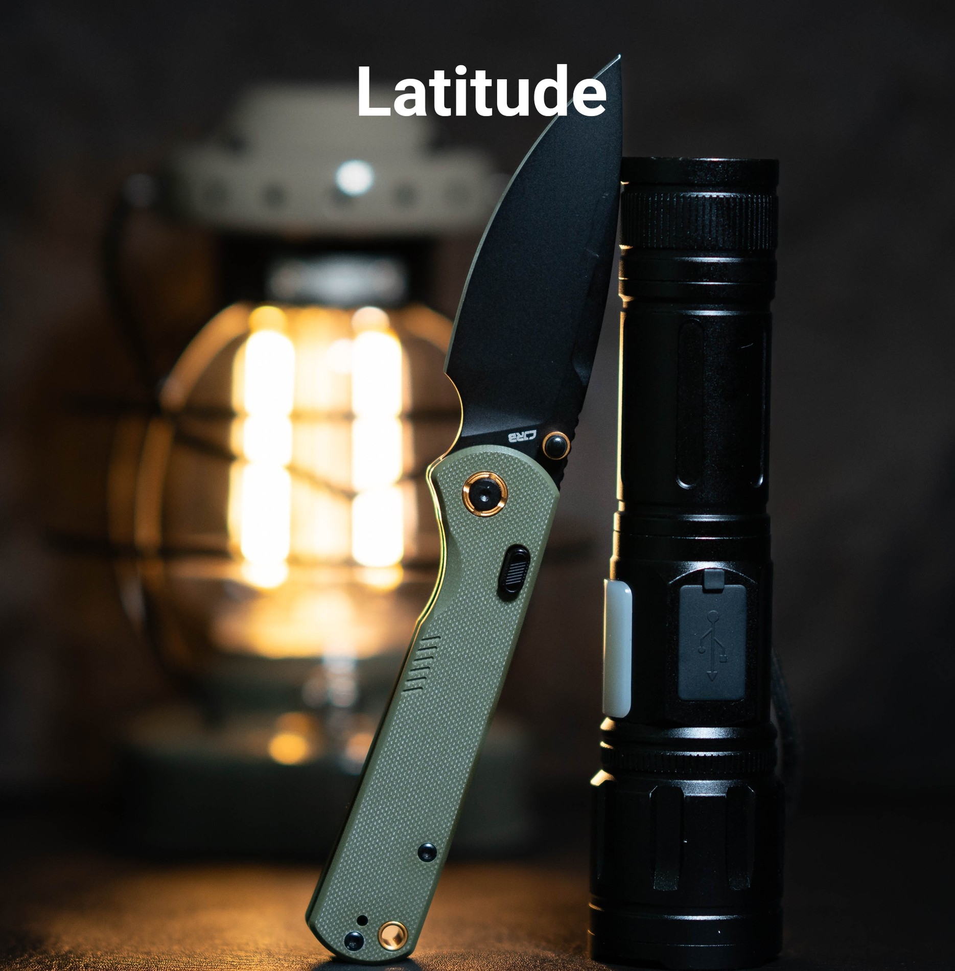 CJRBJ1975-BGN Latitude, Green G10, Black Blade