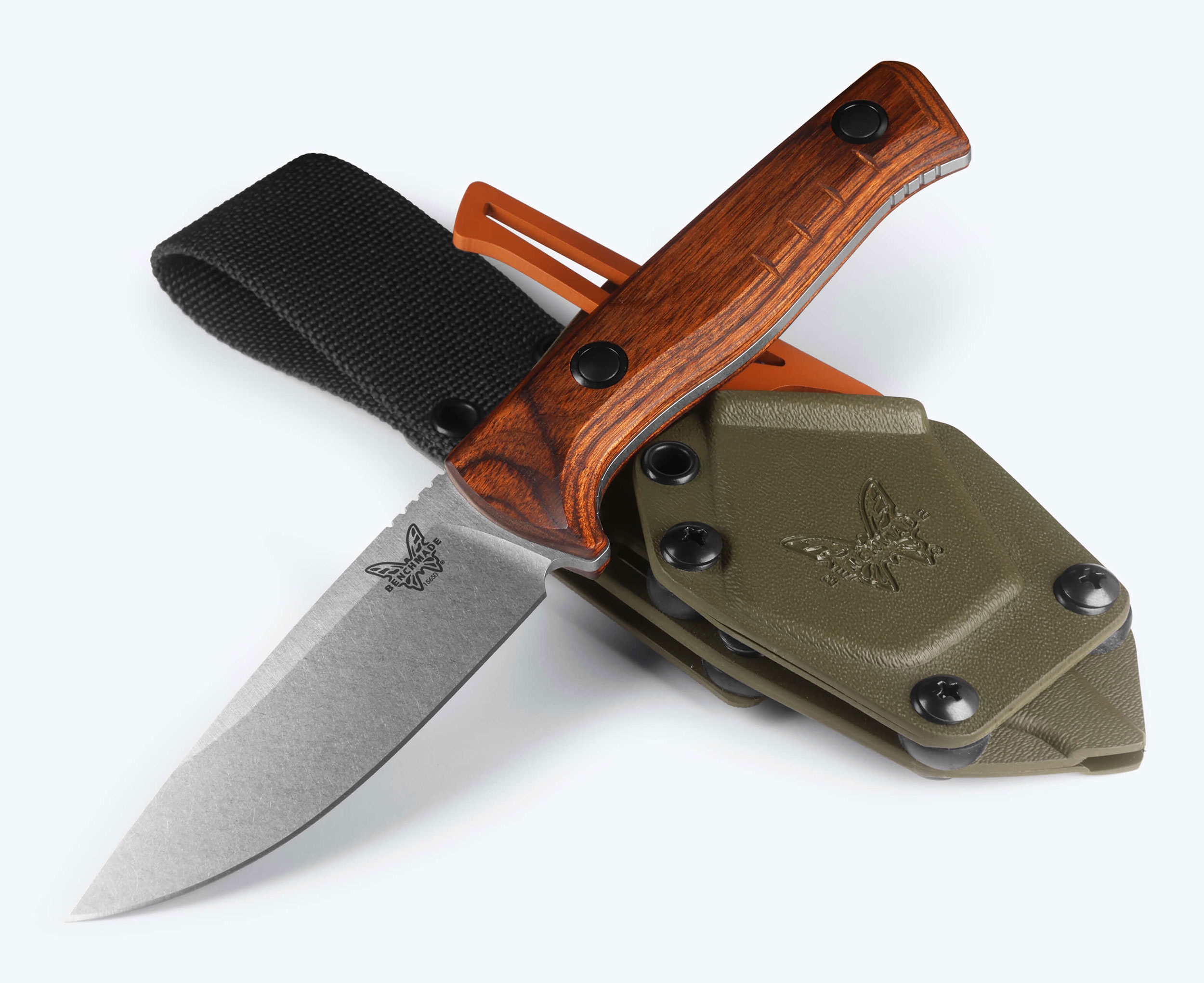 Benchmade 15650-COM SlipRidge fixed, Wood + Hook