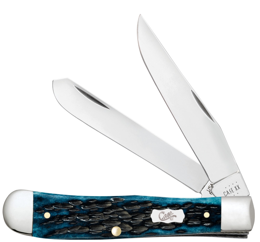 Case SS Pocket Worn Mediterranean Bl. Bone Trapper