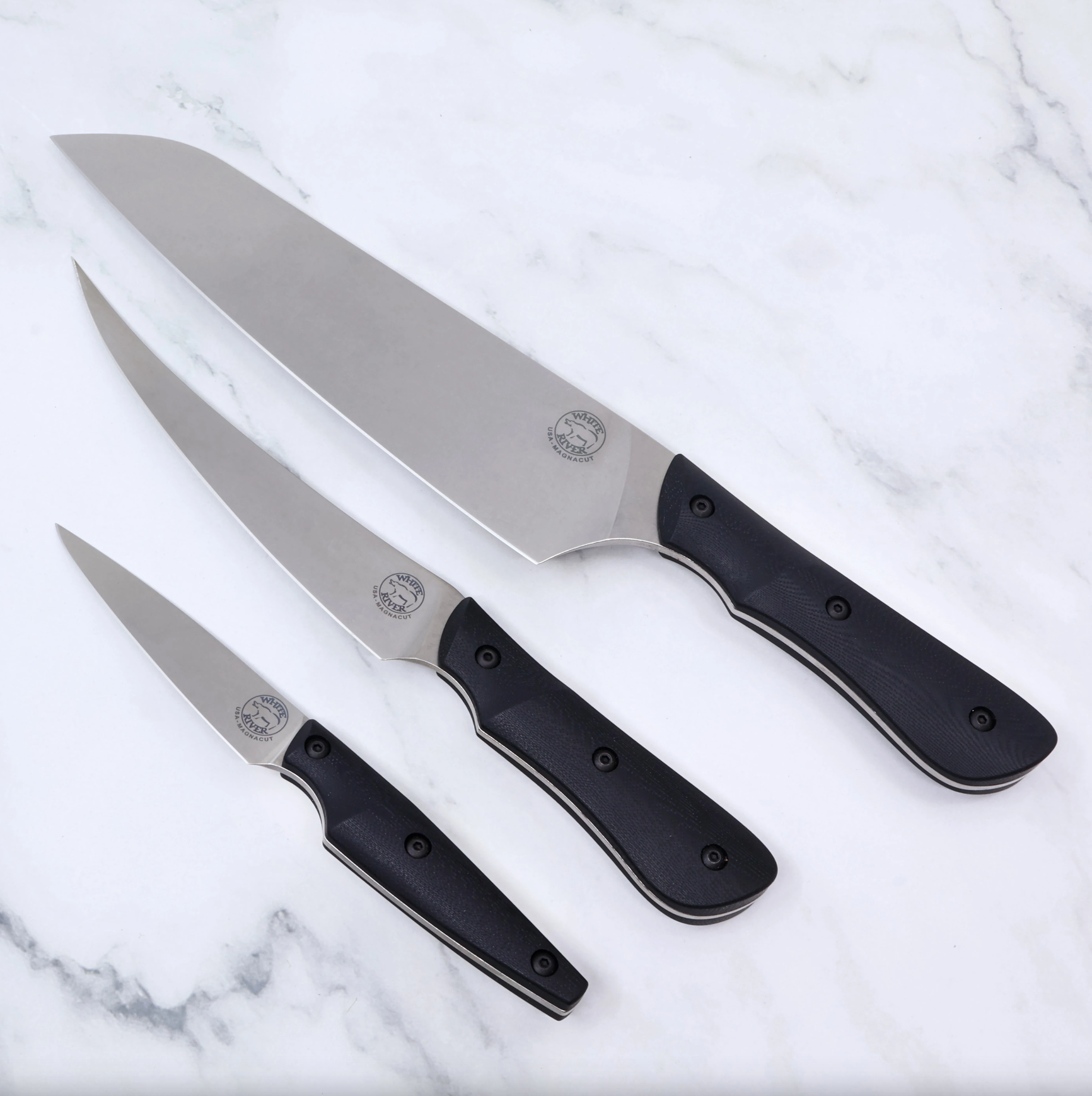 White River Smith & Sons 3 Knife Chef Set Black