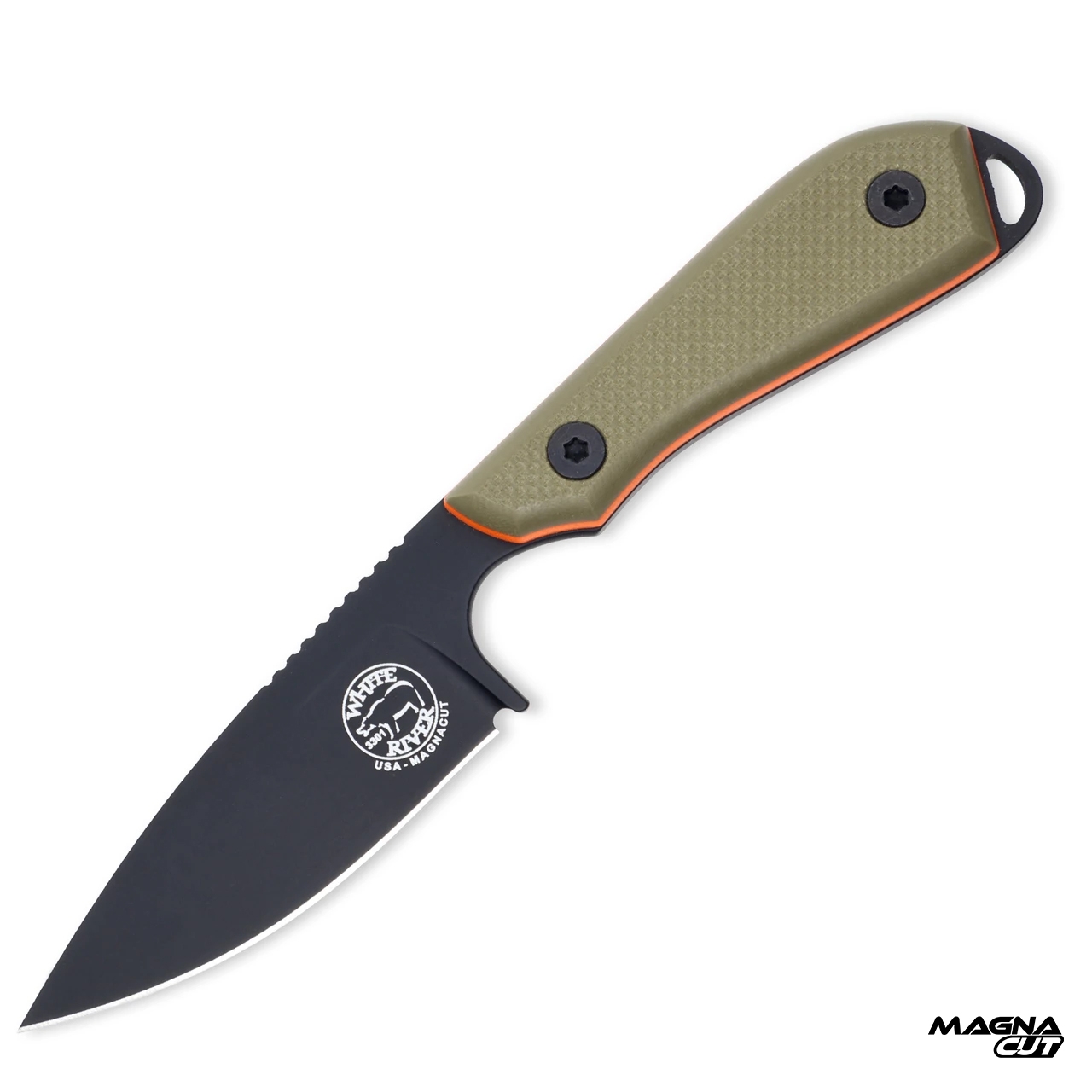 White River M1 Pro Green/Orange G10 Black Magnacut