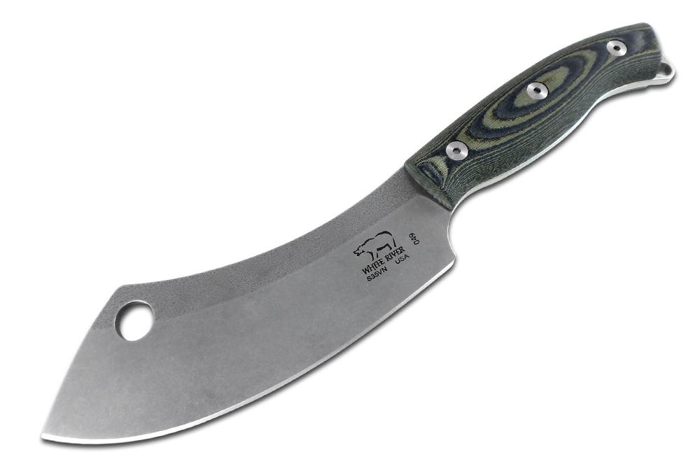 White River Camp Cleaver, Black/ Olive Micarta