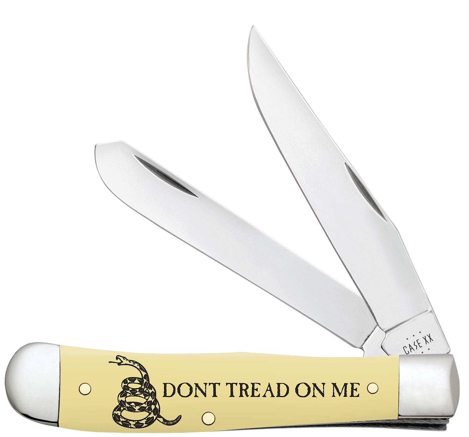 Case SS Yellow Synthetic Trapper, Dont Tread On Me