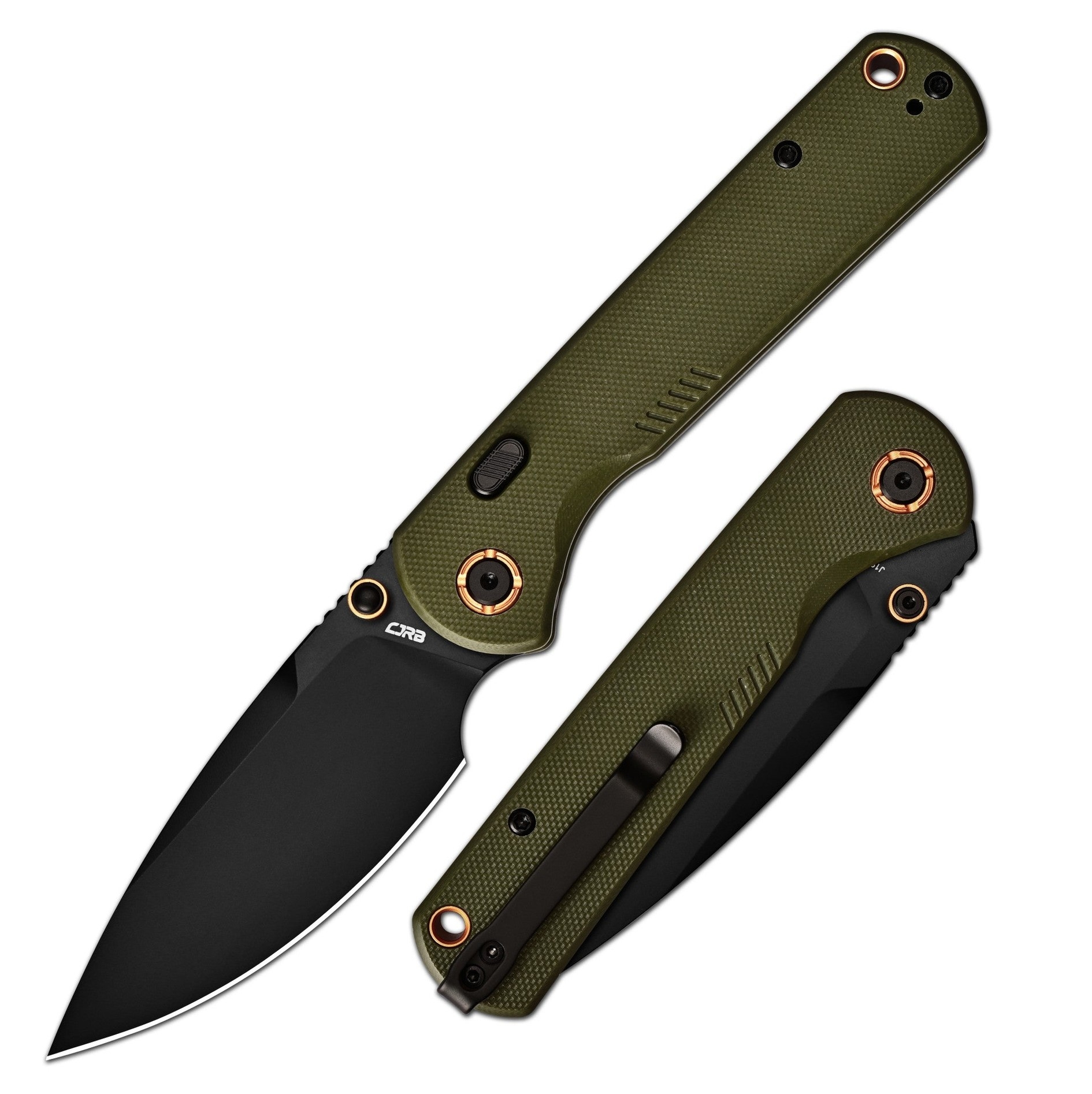 CJRBJ1975-BGN Latitude, Green G10, Black Blade