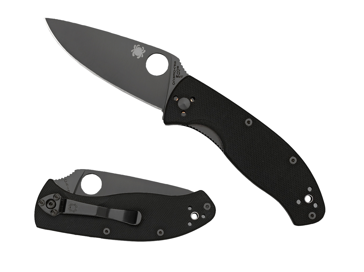 Spyderco C122GBBKP Tenacious, Black Blade, G-10