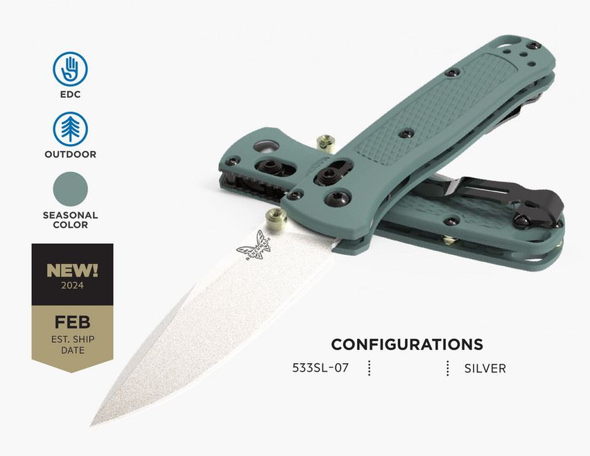 Benchmade 533SL-07 Mini Bugout, Sage Green Grivory