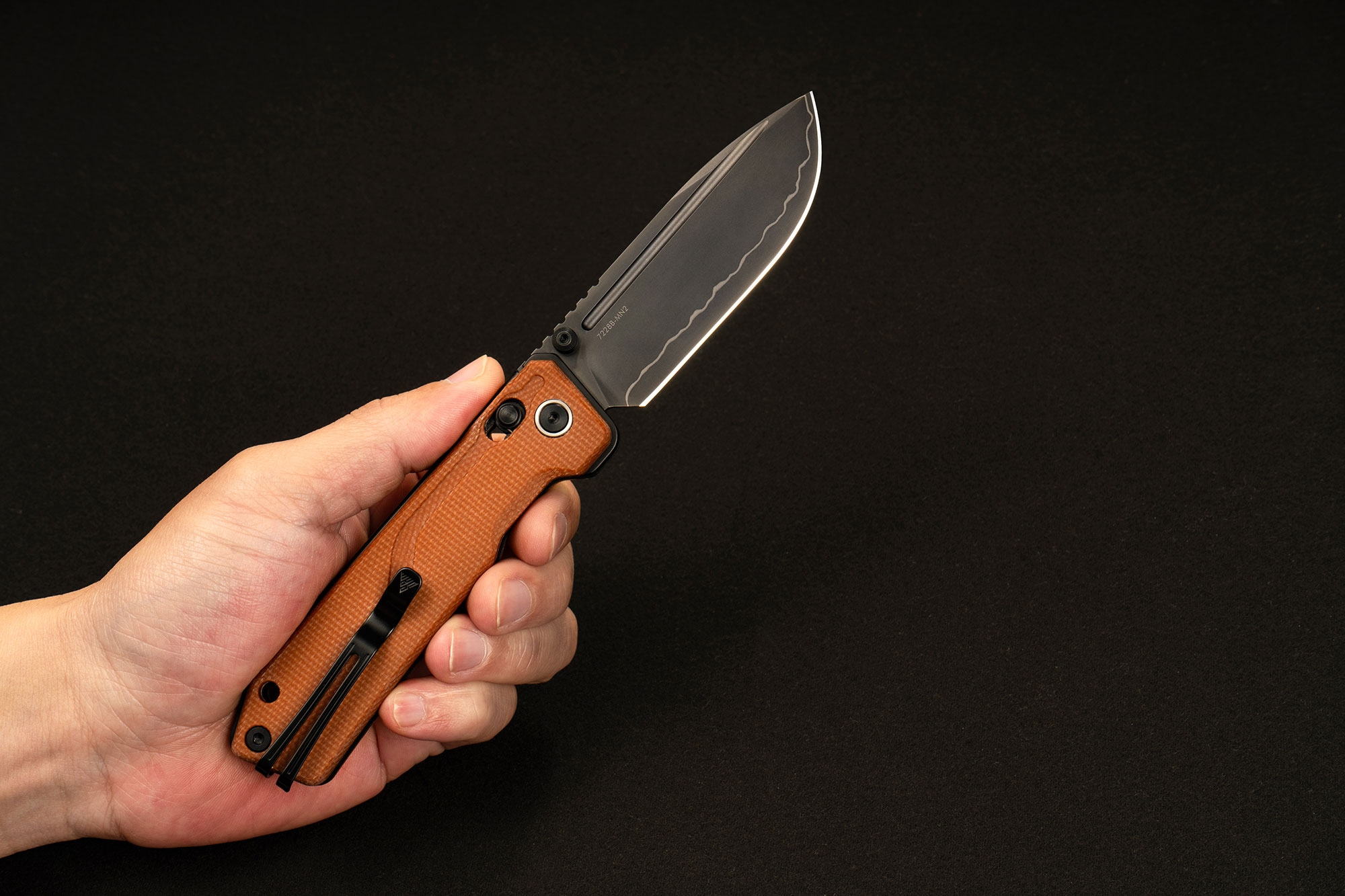 SRM Rubik 7228B-MN2, Black Blade, Brown Micarta