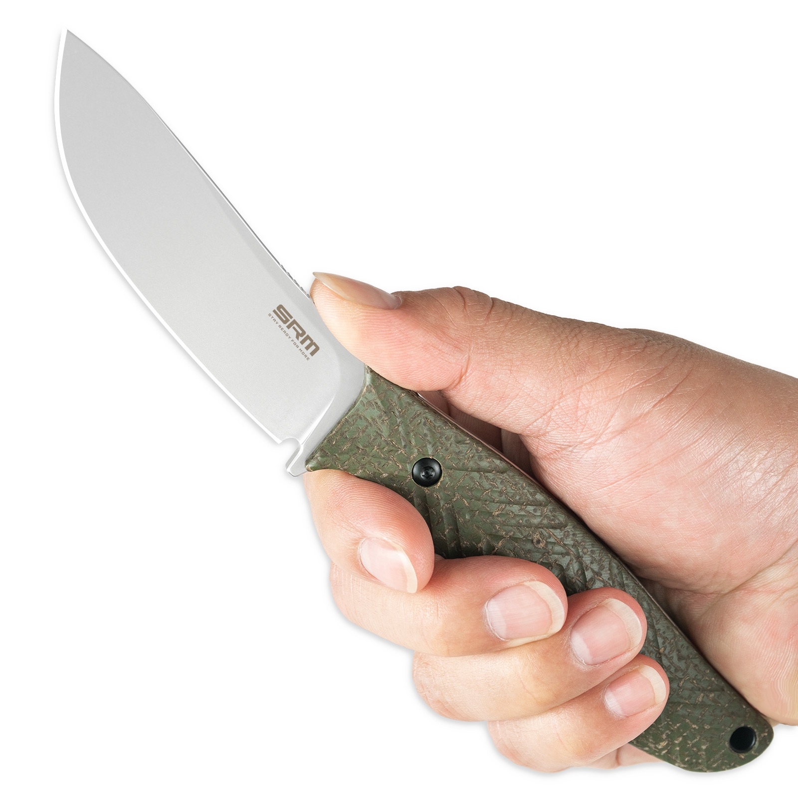SRM Fossa 605T-MP, Linen Green Micarta