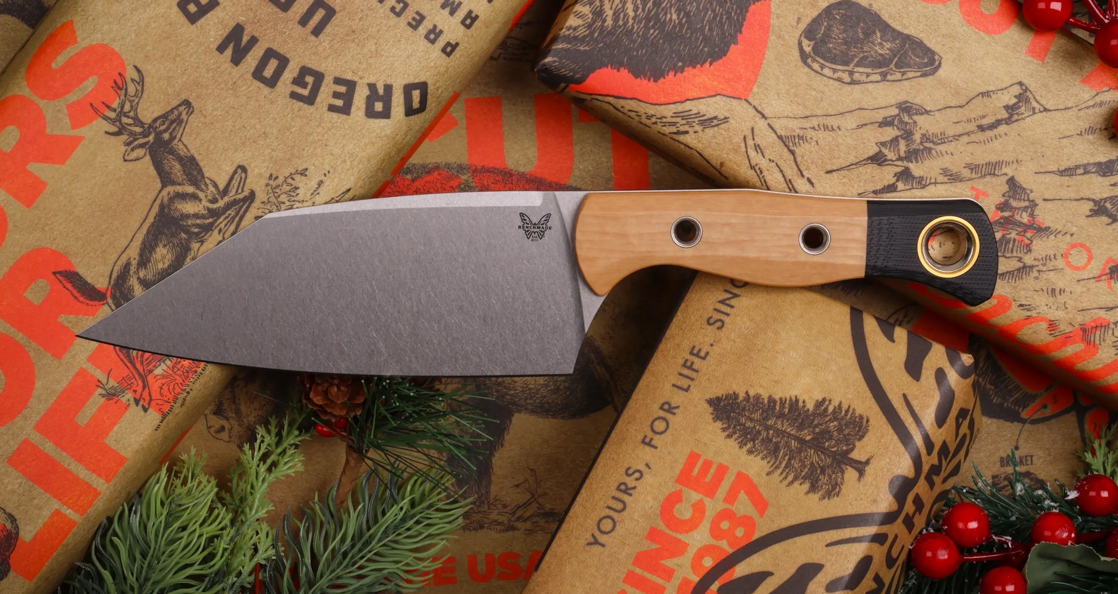 Benchmade 4010-02 Station Knife, Maple Richlite