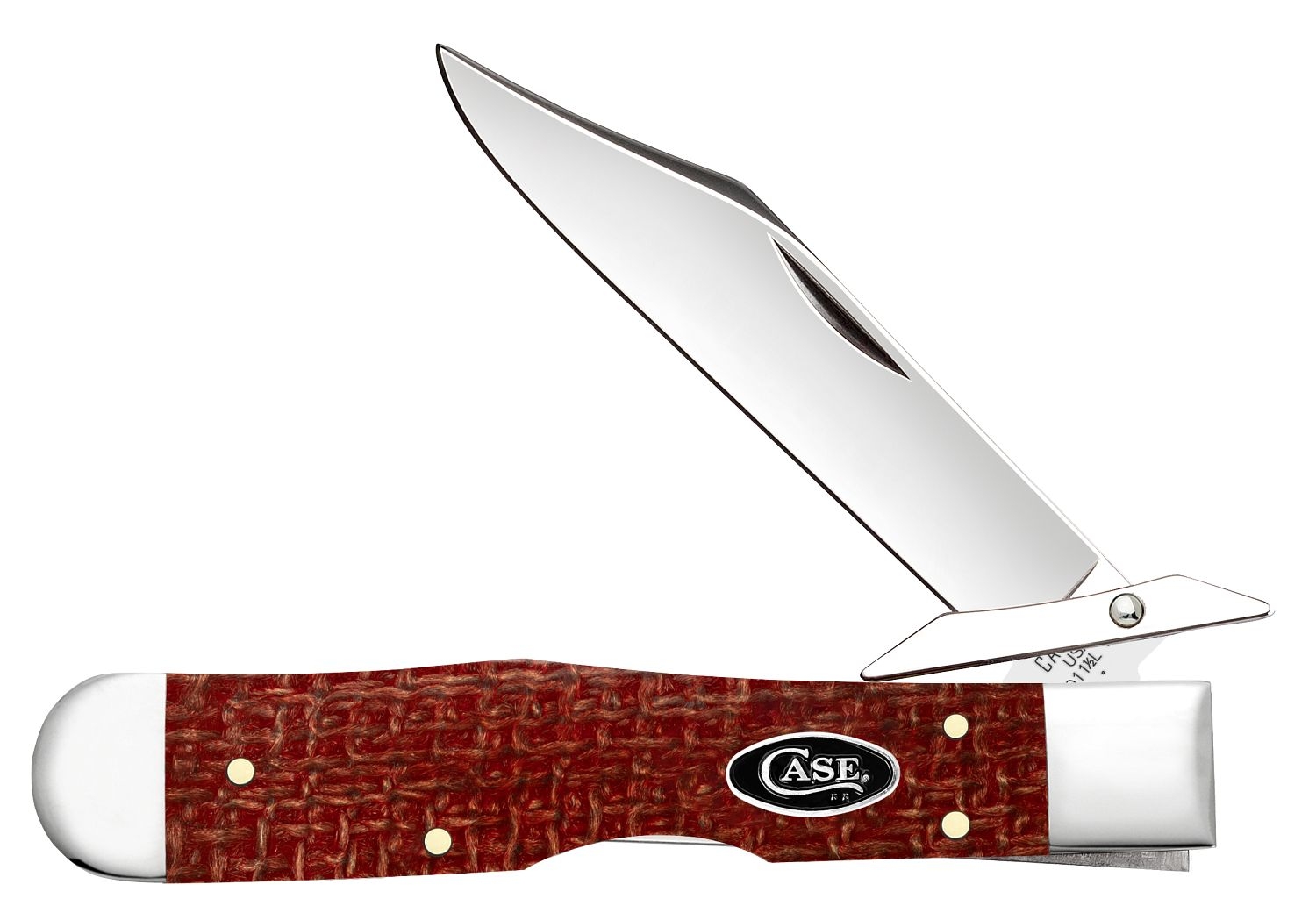 Case CS Dark Red Burlap Micarta Cheetah® Cub