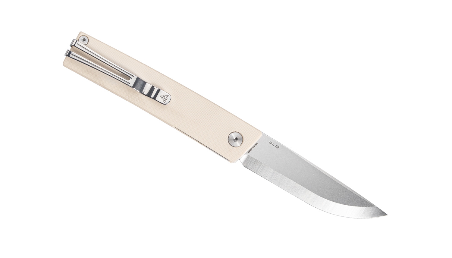 SRM Gent 401L-GT, White G10, Scandi Edge