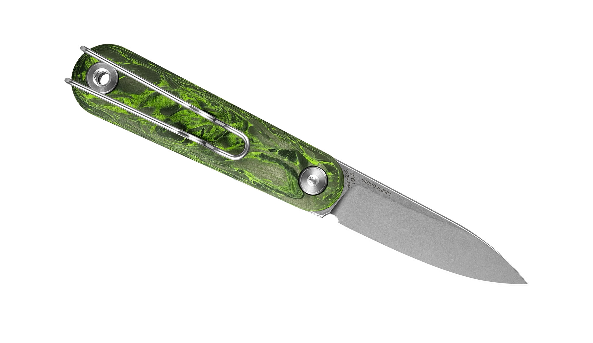 SRM 326S 326S-FP, M390, Green & Black Carbon Fiber