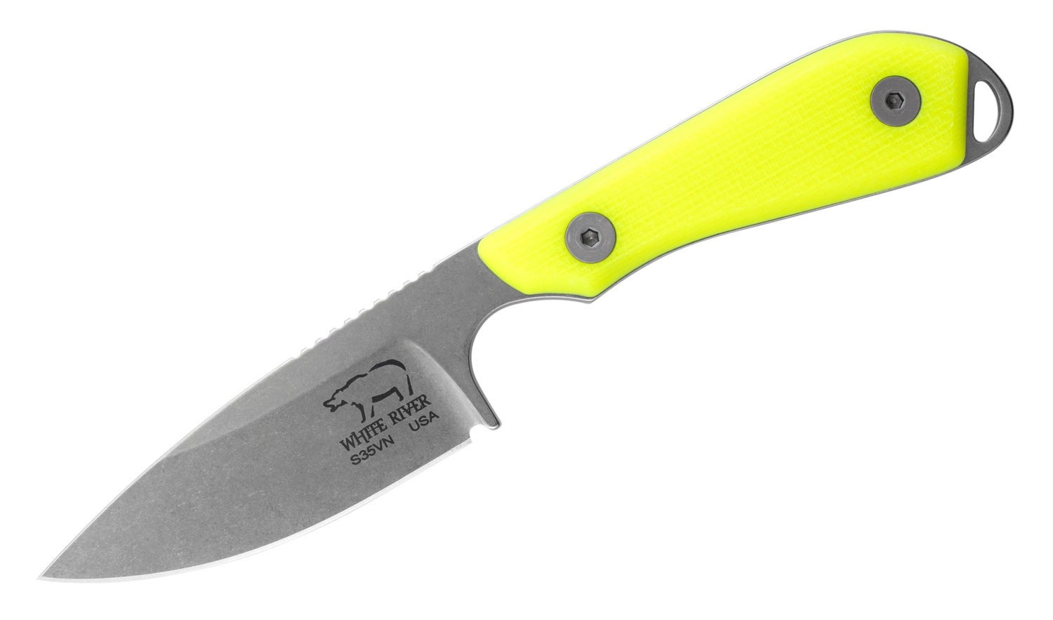 White River M1 Pro, Hi-Vis Yellow G10, Kydex