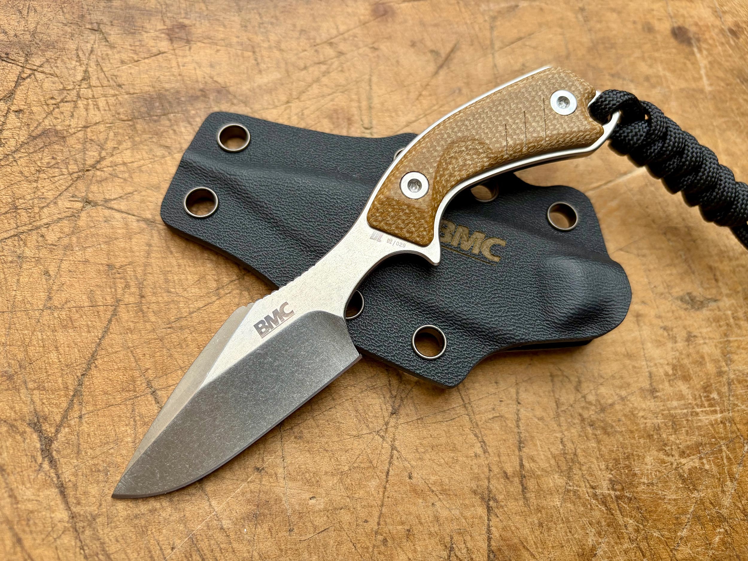 BMC M13 Imp Neck Knife, Sand Micarta, Stonewash