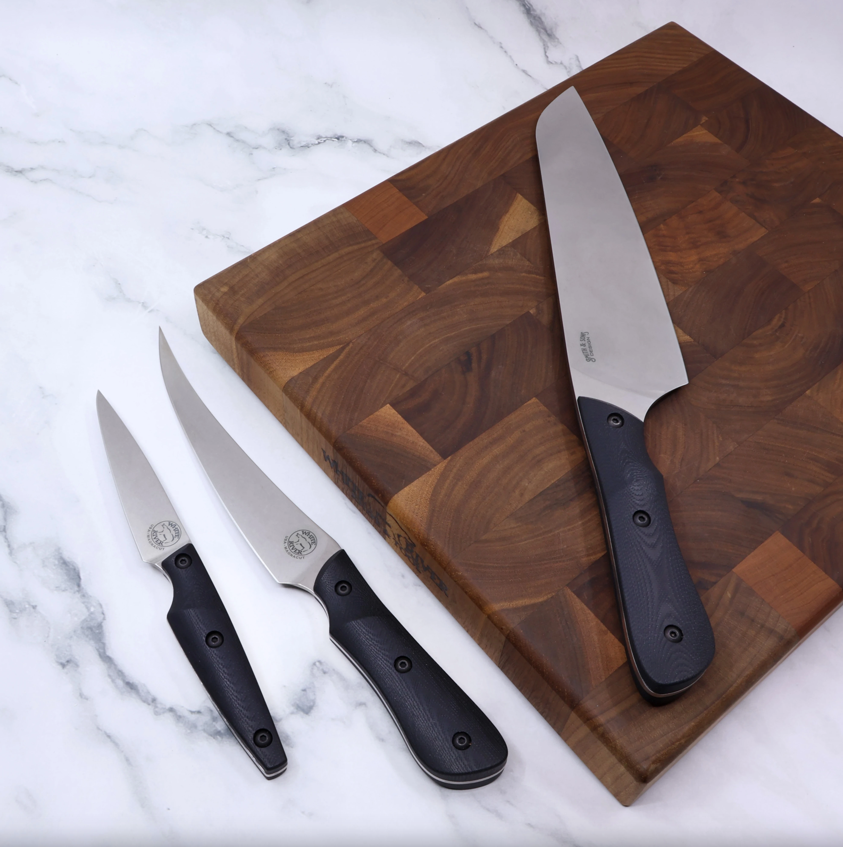 White River Smith & Sons 3 Knife Chef Set Black