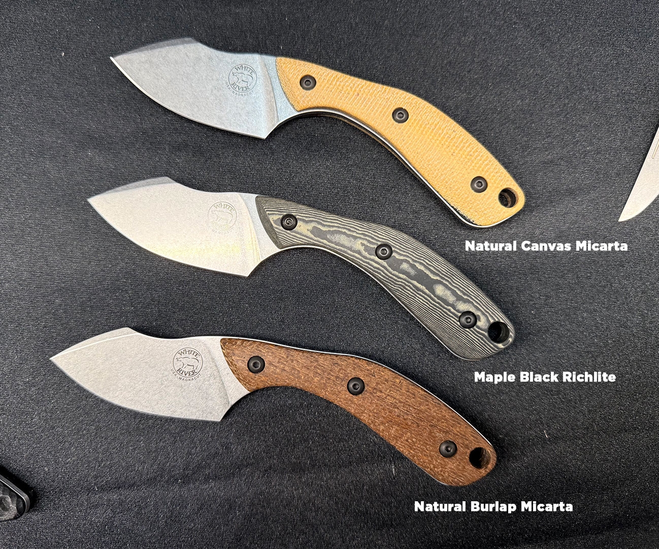 White River Apex, Natural Canvas Micarta, Magnacut