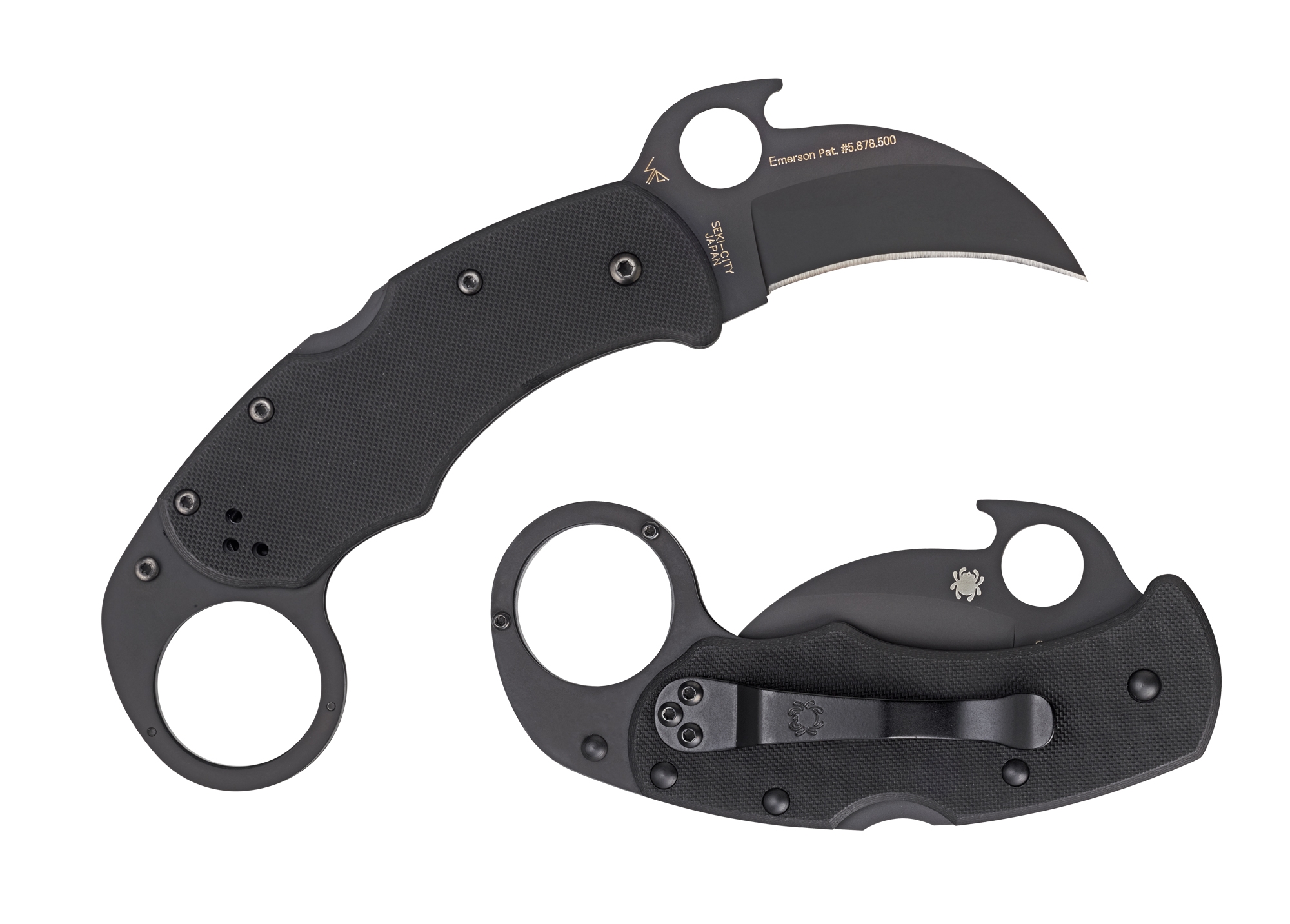 Spyderco C170GBBKP Karahawk, Emerson Opener, G-10