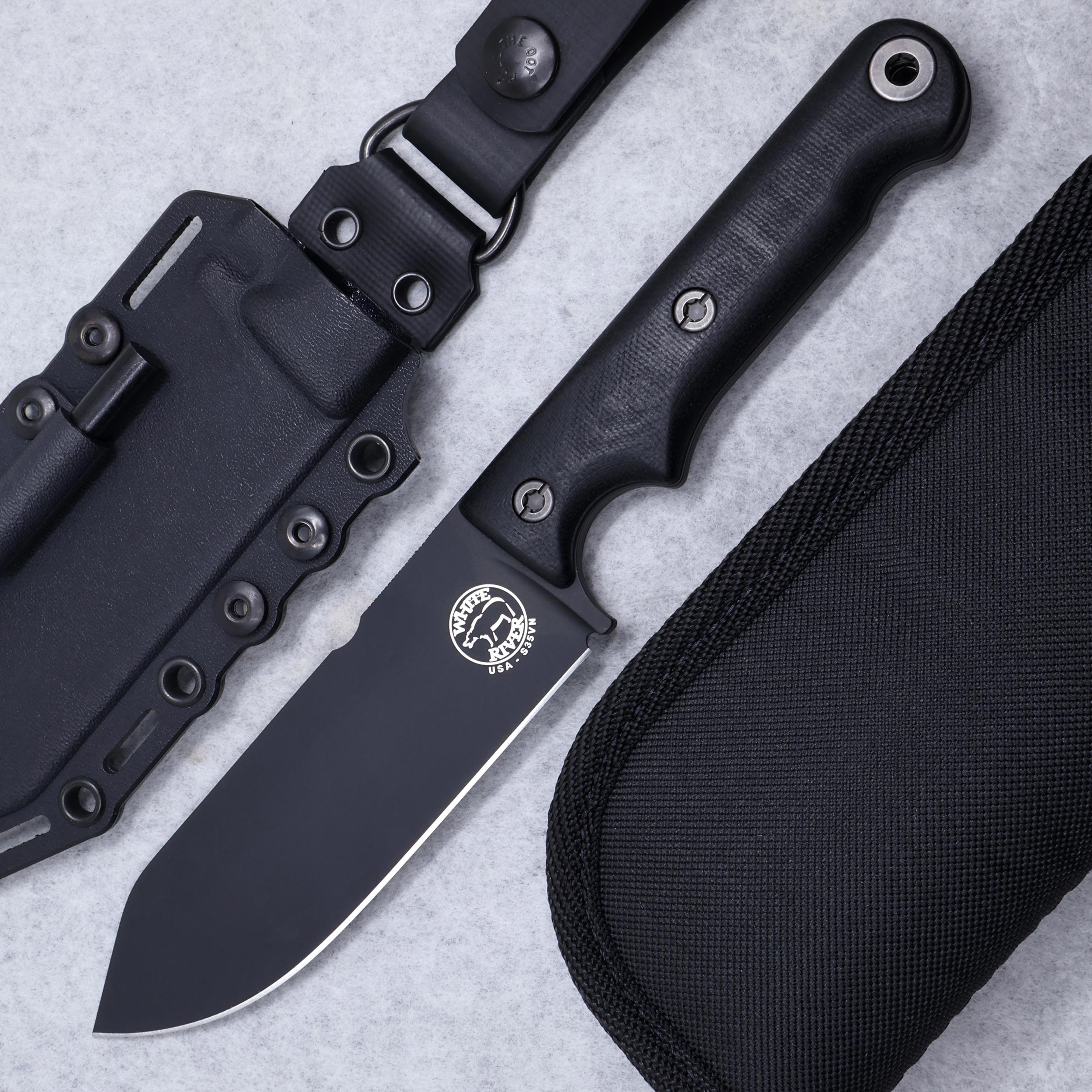 White River FC5 Blackout Micarta, Black Cerakote