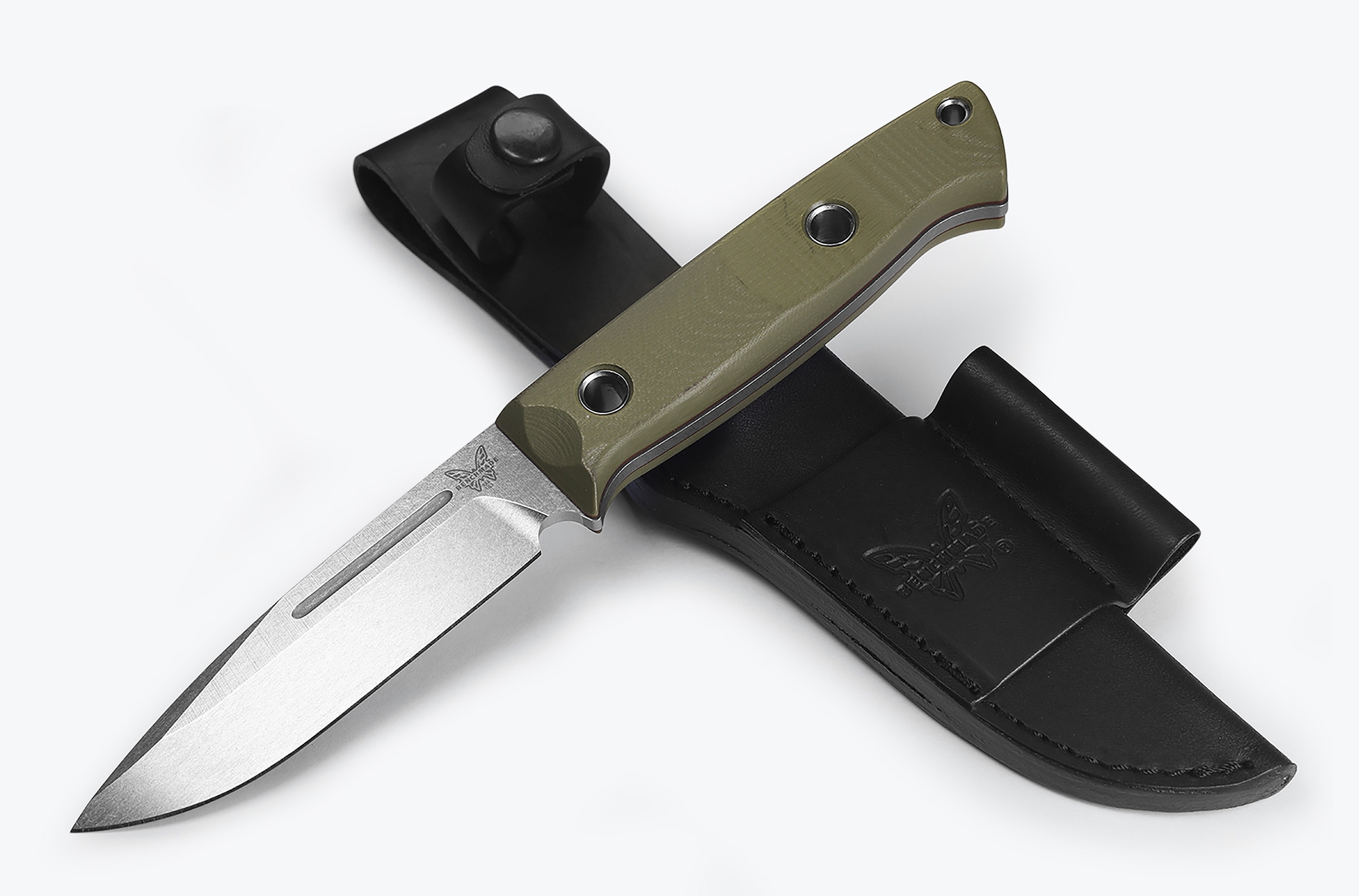 Benchmade 163-1 Bushcrafter, S30V, OD Green G10