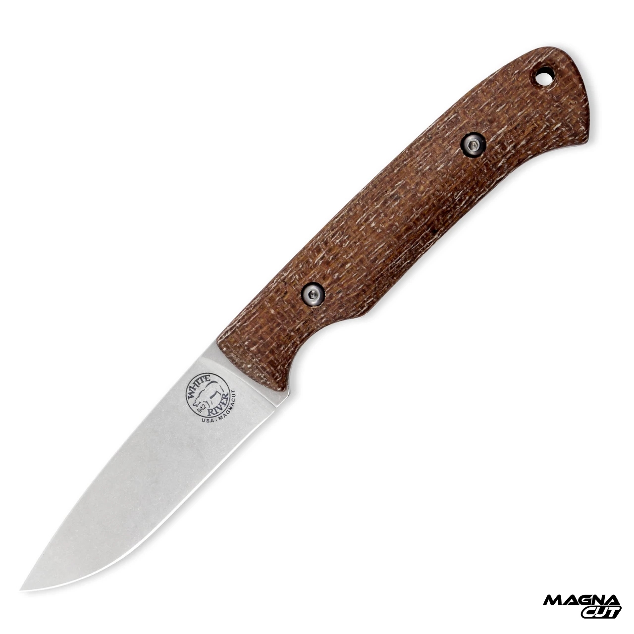 White River Hunter, Nat. Burlap Micarta, Magnacut