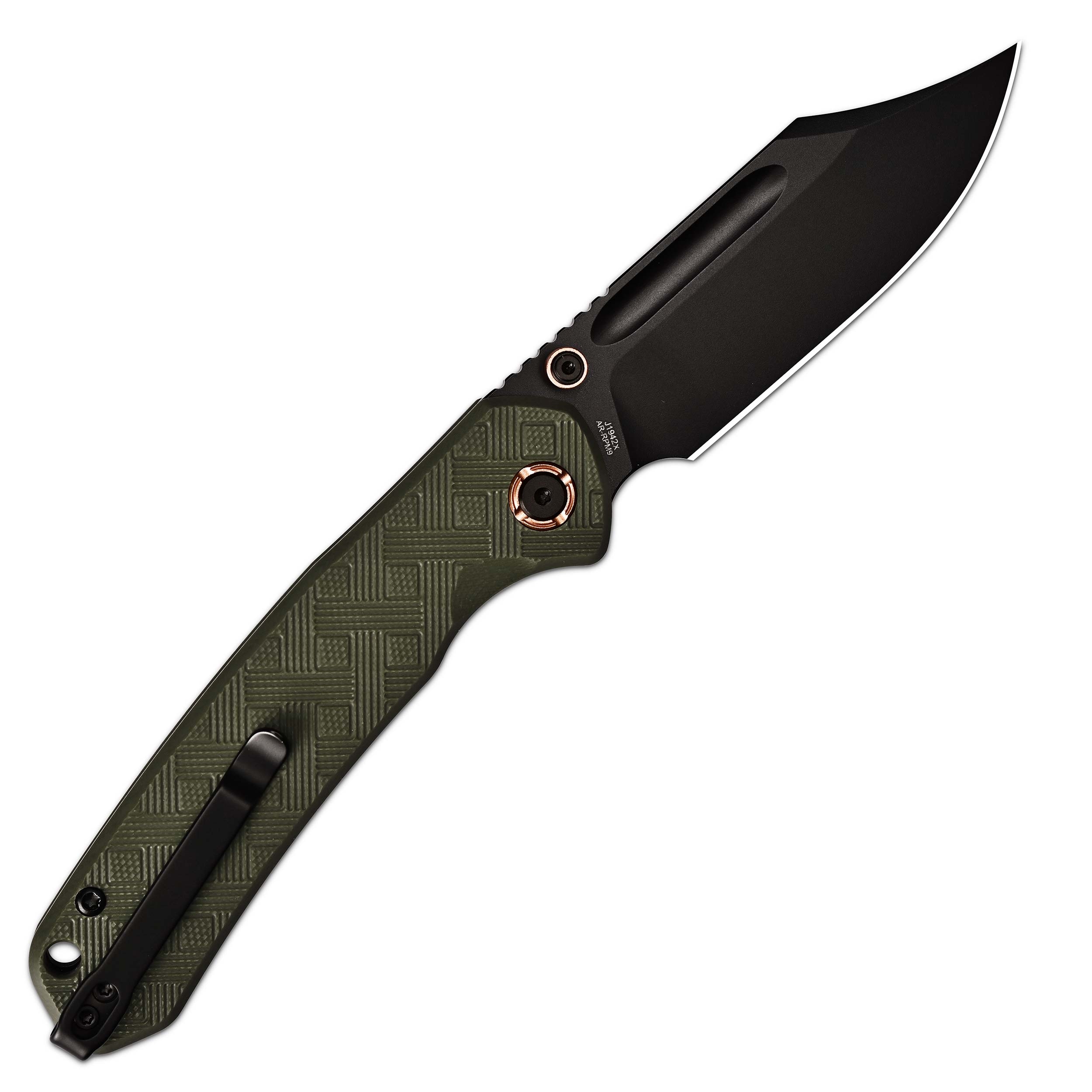 CJRBJ1942X-BGN Bowie Pyrite, AR-RPM9, Green G10