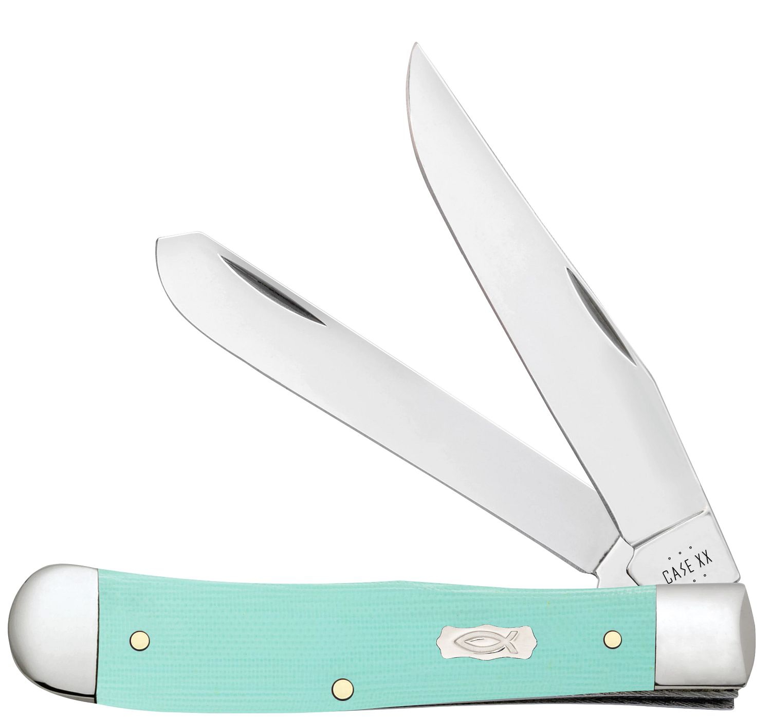 Case SS Seafoam Green G-10 - Smooth Trapper