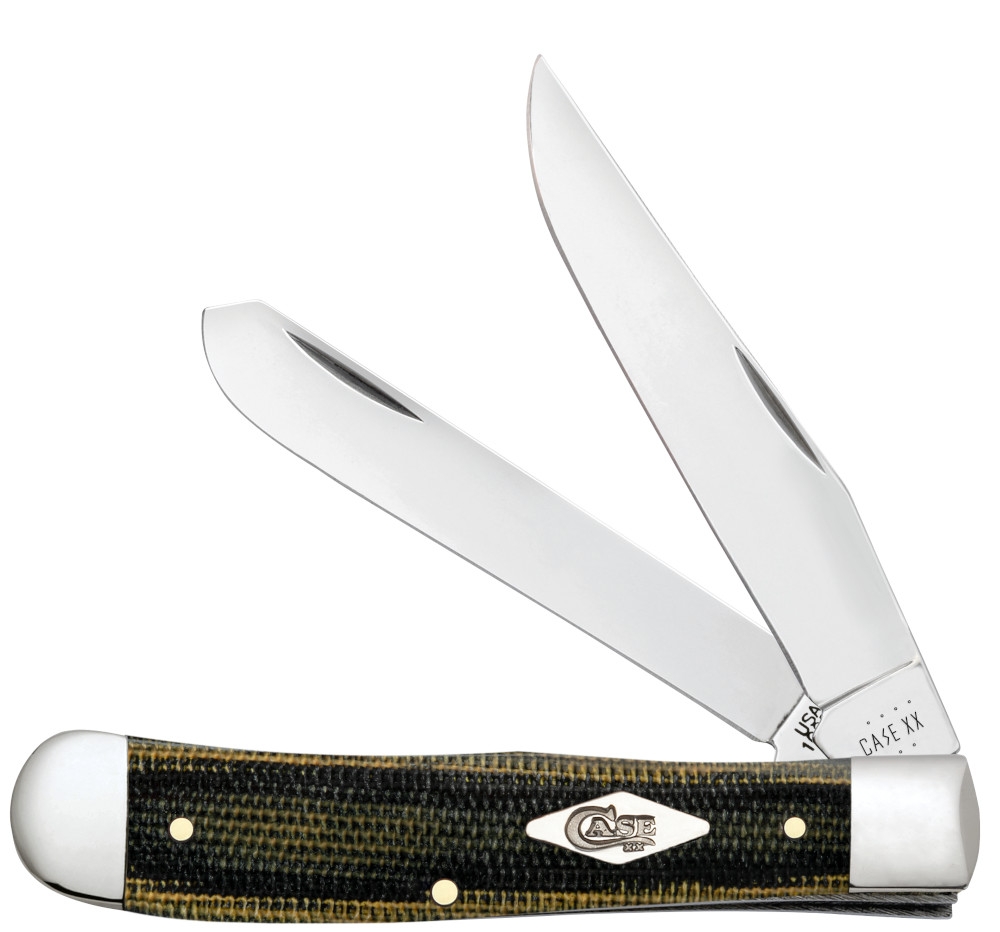 Case SS Smooth Black/Green/Natural Micarta Trapper