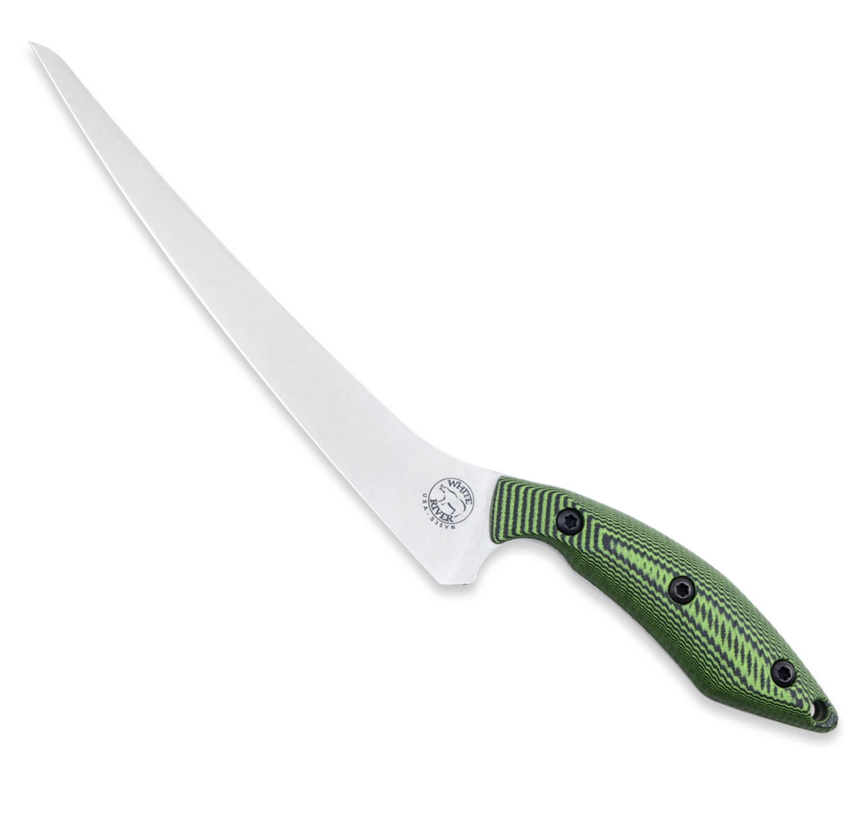 White River Step Up Fillet, Green/ Black G10