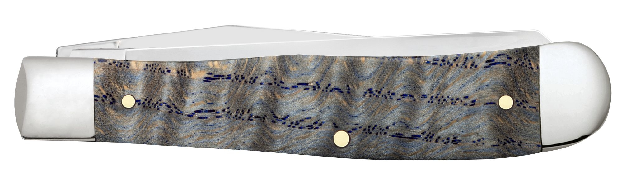 Case SS Blue Curly Oak Wood Smooth Trapper