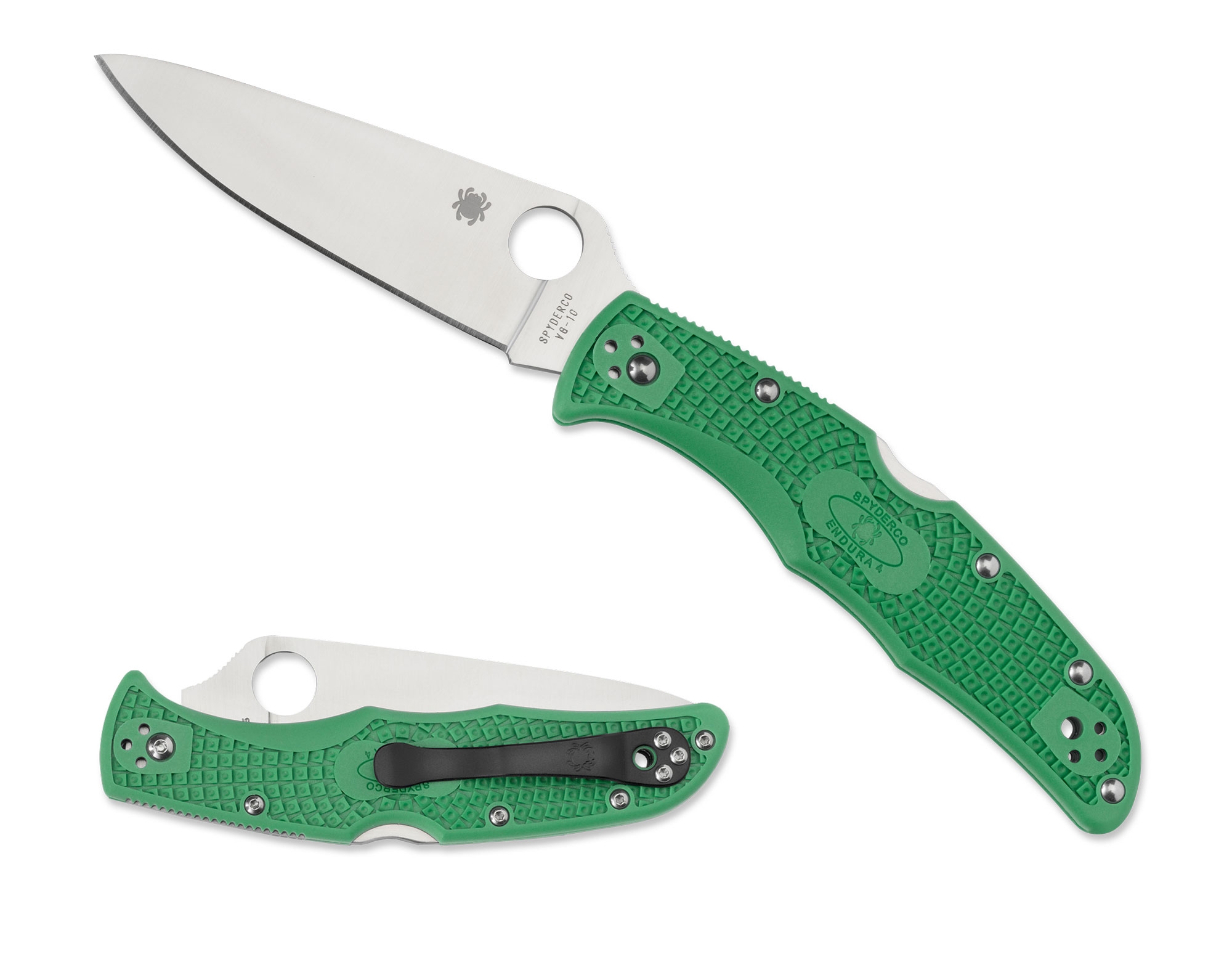 Spyderco C10FPGR Endura 4 - Flat Ground, FRN Green