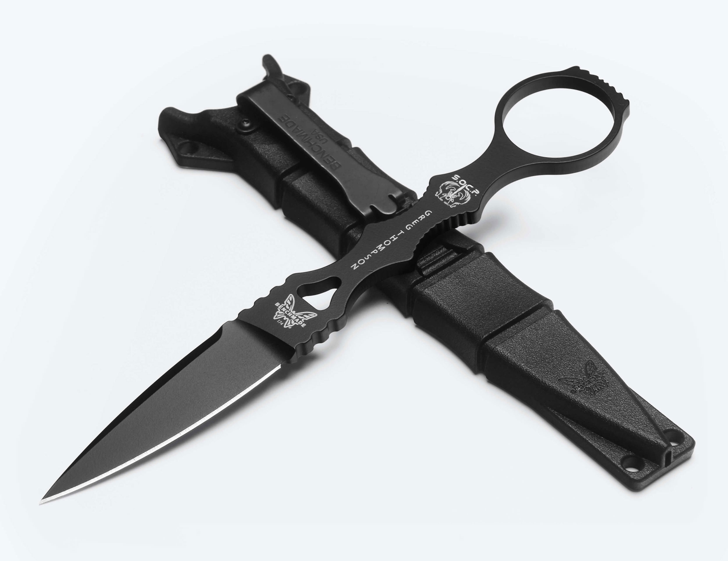 Benchmade 174BK SOCP Dagger, Single Edge, Black