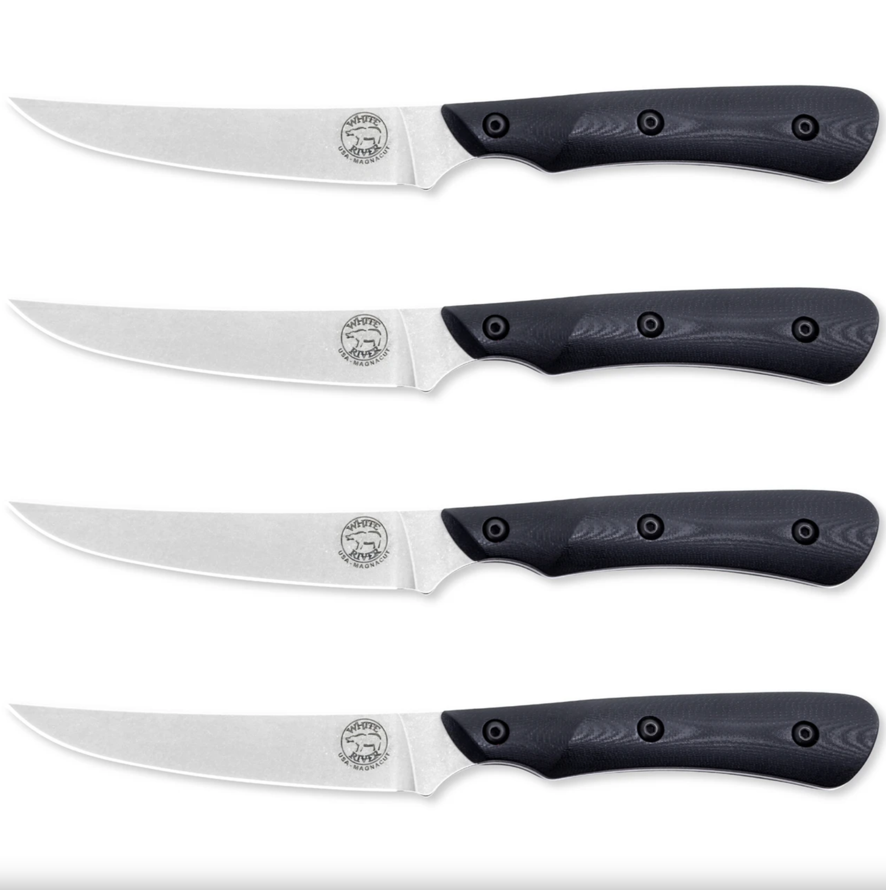 White River Smith & Sons 4er Steak Knife Set Black