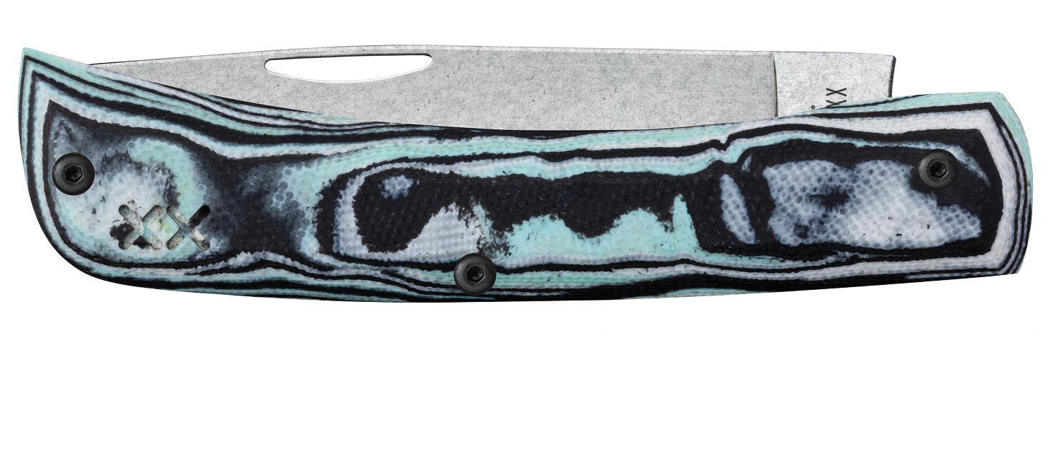 Case S35VN Seafoam Green Burl G10 Sod Buster® Jr