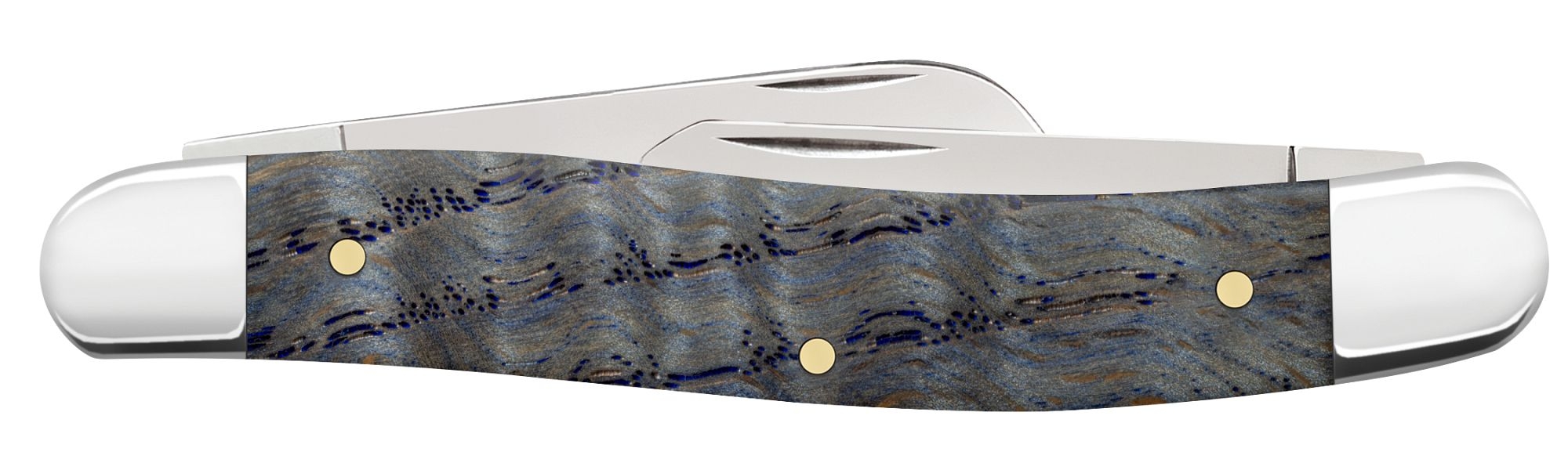 Case SS Blue Curly Oak Wood Smooth Medium Stockman