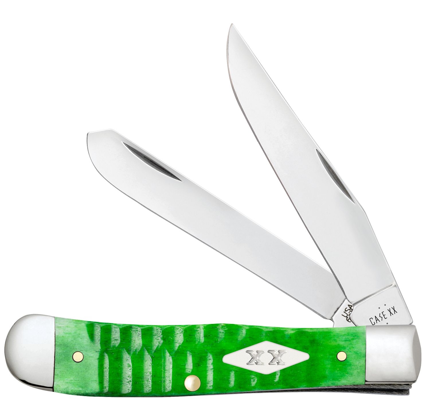 Case SS Bright Green Bone Gator Trapper