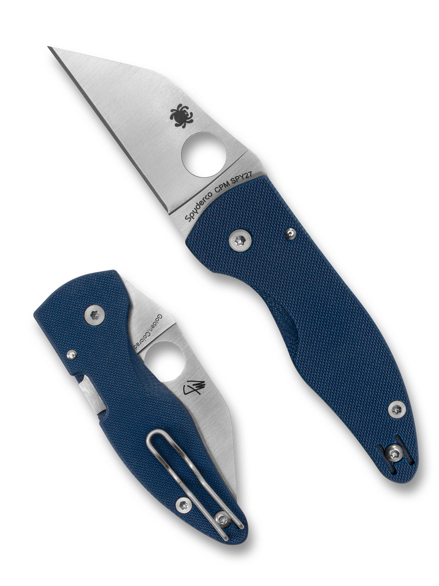 Spyderco C264GPCBL MicroJimbo, SPY27, Blue G10