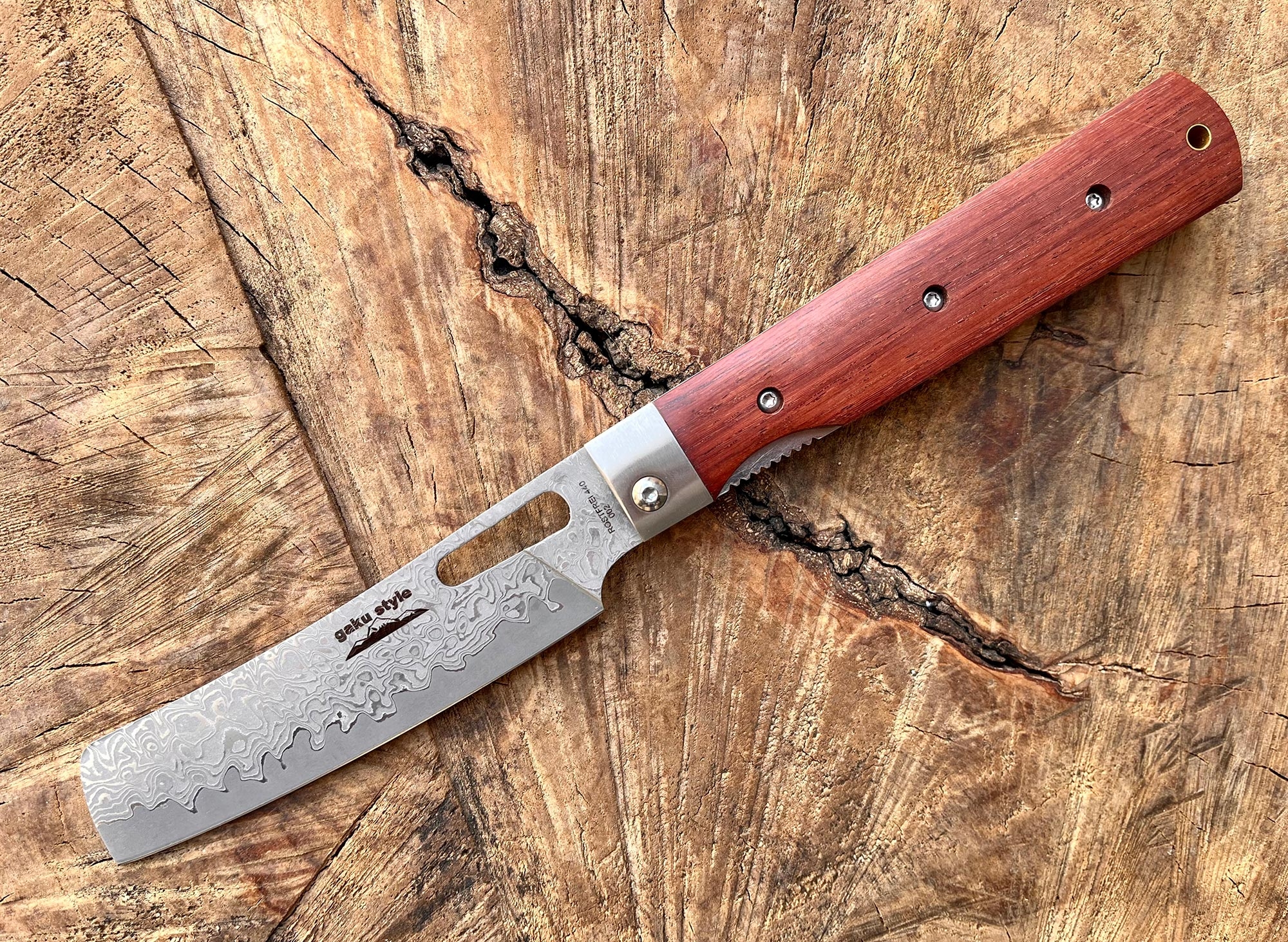 Gaku Style GA002D Damast BBQ Folding Knife