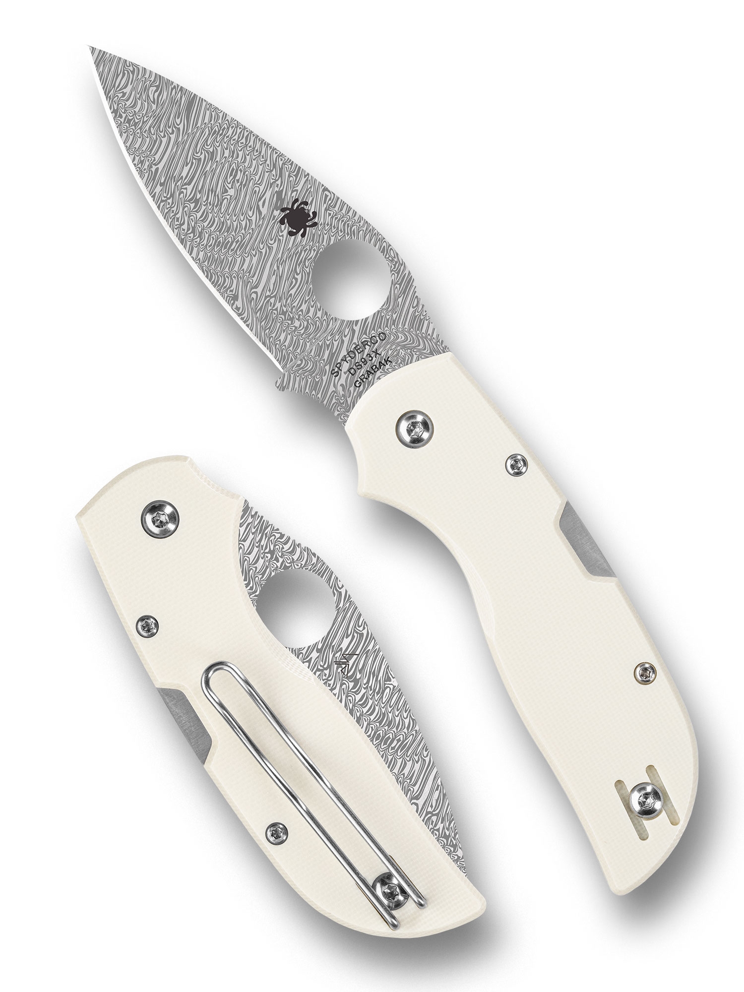 Spyderco C152GPIVD Chaparral Ivory G10, Damasteel