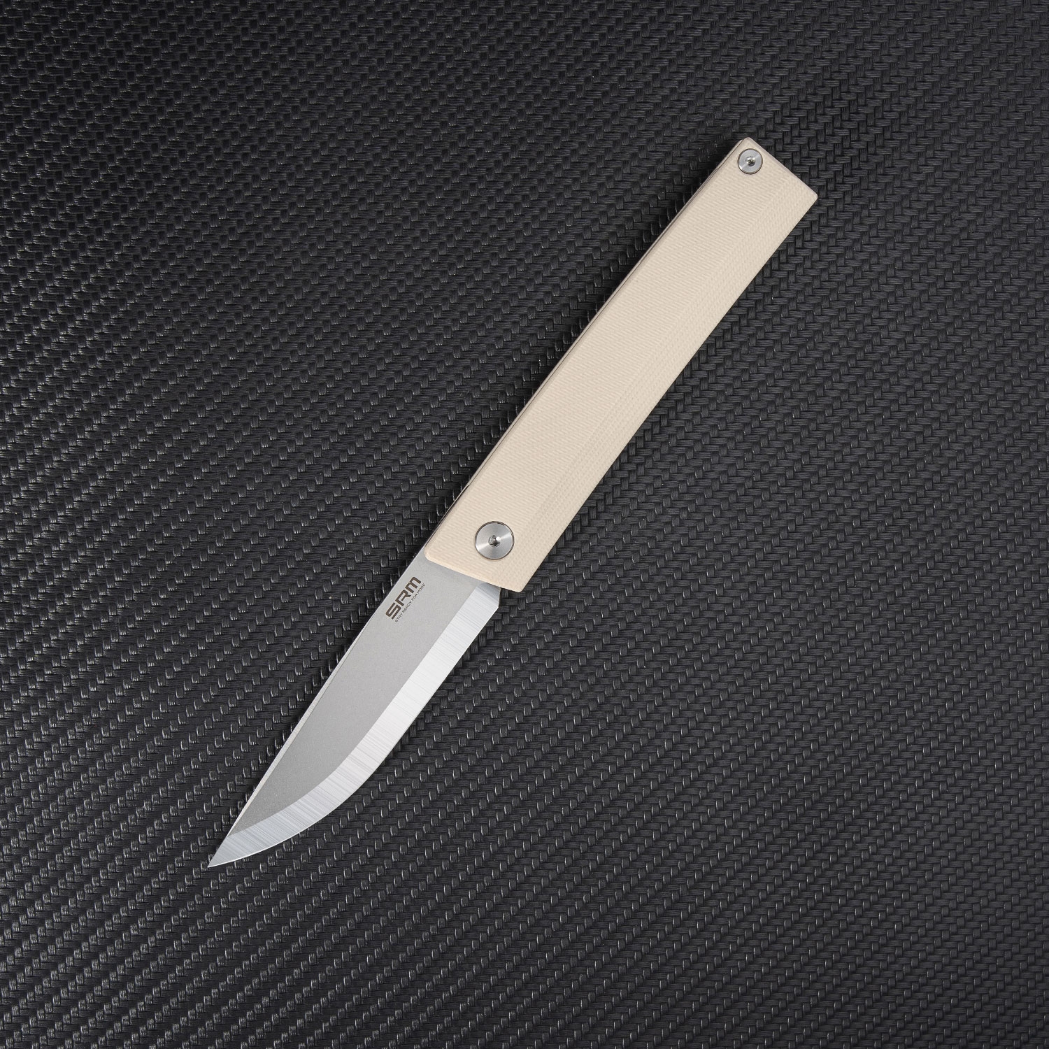 SRM Gent 401L-GT, White G10, Scandi Edge