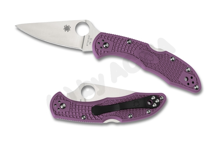 Spyderco C11FPPR Delica 4, Flat Ground, FRN Purple