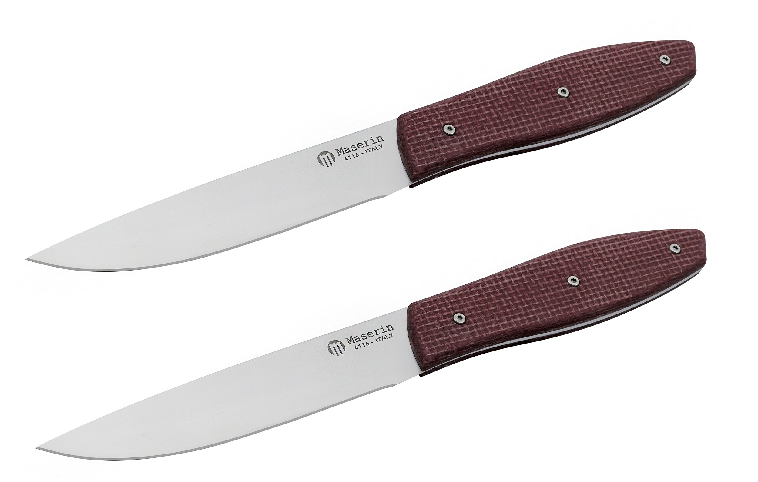 Maserin 2134/SET2-R Steakmesser, Red Micarta