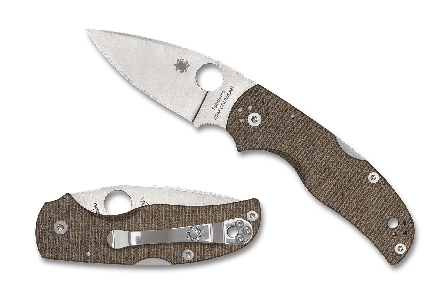 Spyderco C41MPCW5 Native 5, Brown Micarta CRU-WEAR