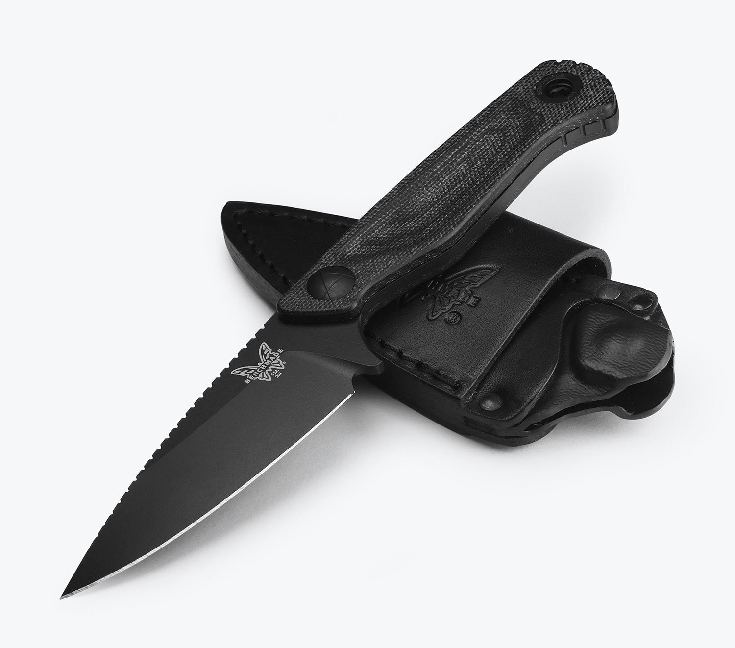 Benchmade 203BK-02 Dacian, Black Blade, Leather
