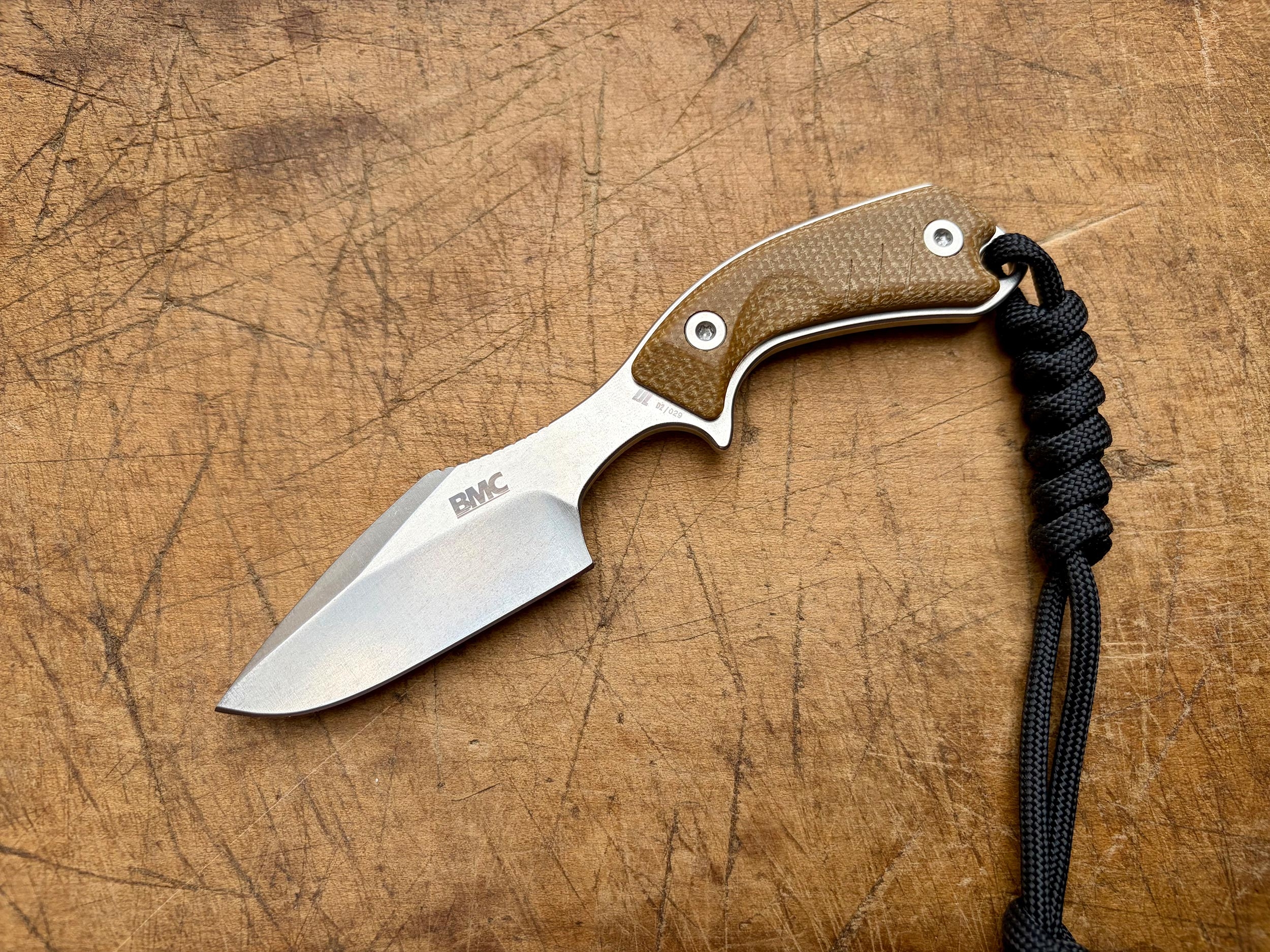 BMC M13 Imp Neck Knife, Sand Micarta, Stonewash